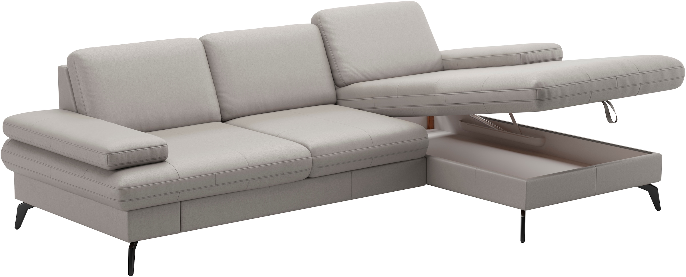 sit&more Ecksofa »Morris L-Form, inkl. Sitztiefenverstellung«, wahlweise mit Armteilverstellung, Bettfunktion & Bettkasten