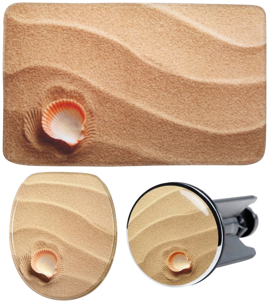Sanilo Badaccessoire-Set "Clam" bestehend aus WC-Sitz, Badteppich und Wasch günstig online kaufen