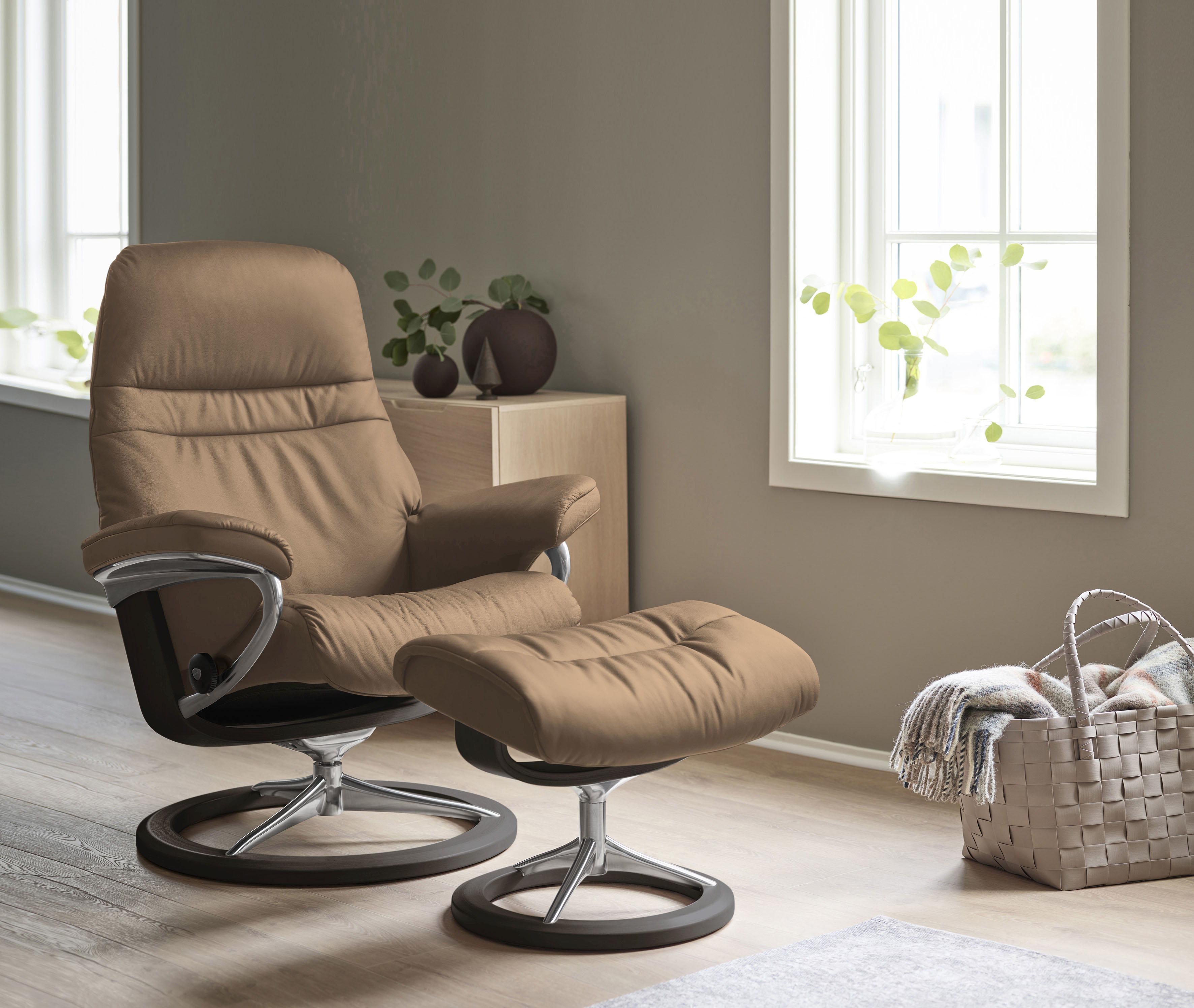 Stressless Relaxsessel "Sunrise" Relaxsessel mit Hocker, mit Signature Base, Größe L, Gestell Wenge