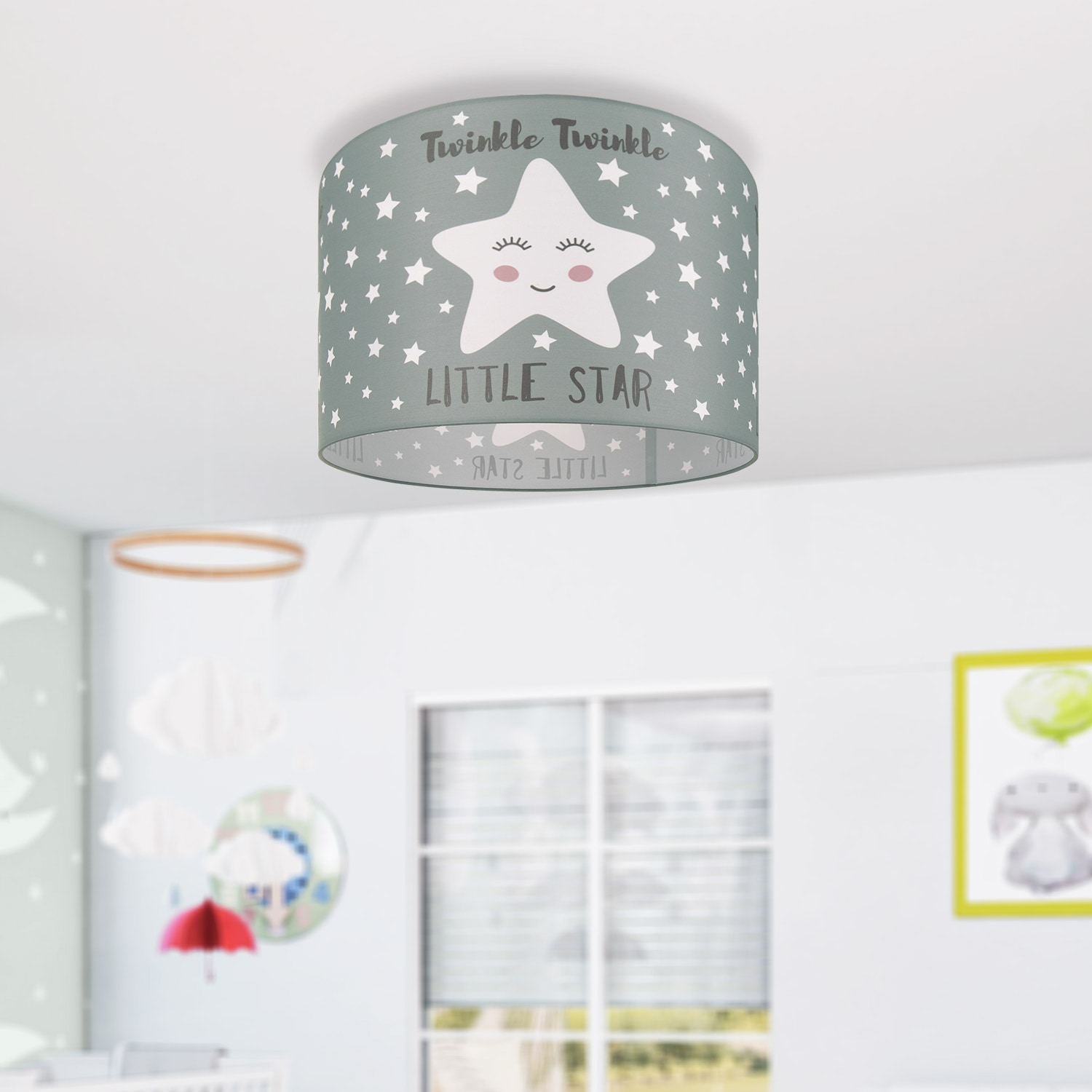 Paco Home Deckenleuchte »Aleyna 105«, 1 flammig, Leuchtmittel E27 | ohne Leuchtmittel, Kinderlampe Deckenlampe LED Kinderzimmer Sternen Motiv E27