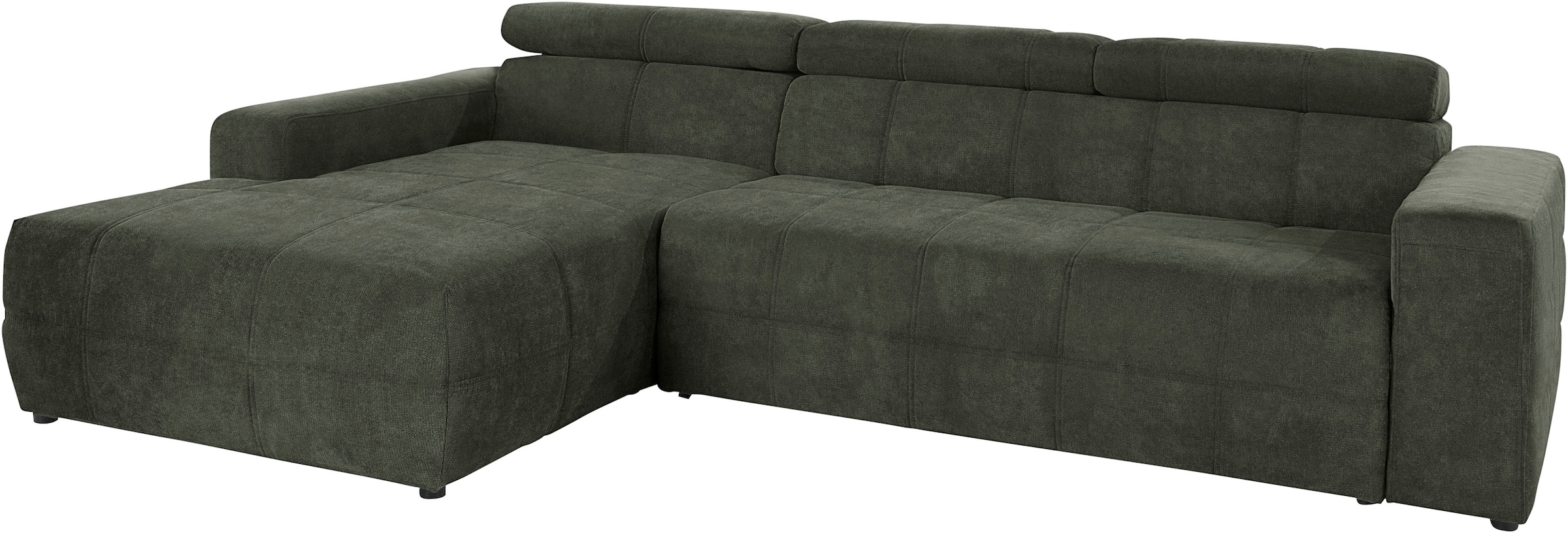 DOMO collection Ecksofa »Brandon große Ausführung B/T/H: 289/177/80 cm, auch in Leder und Cord«, mit Kopfteilverstellung, wahlweise Sitztiefenverstellung, L-Form