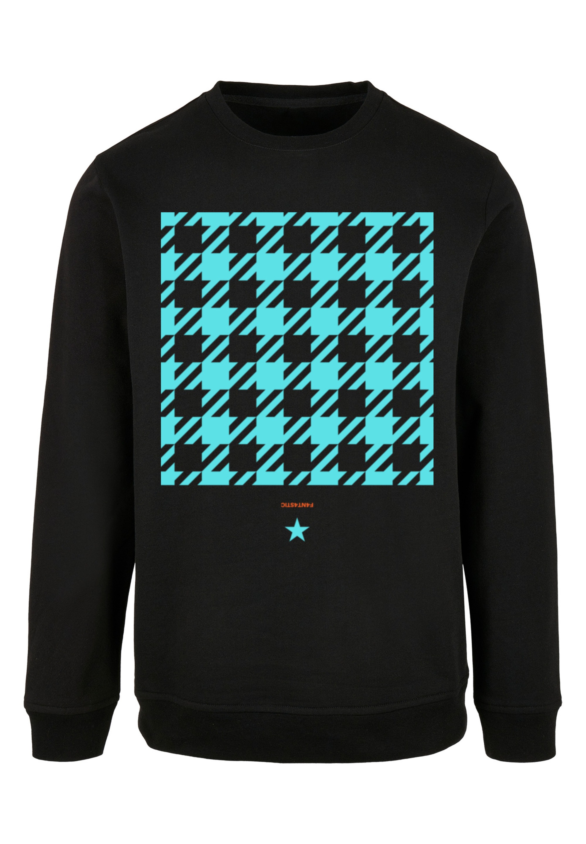 F4NT4STIC Kapuzenpullover »Hahnentritt Karo blau« Print