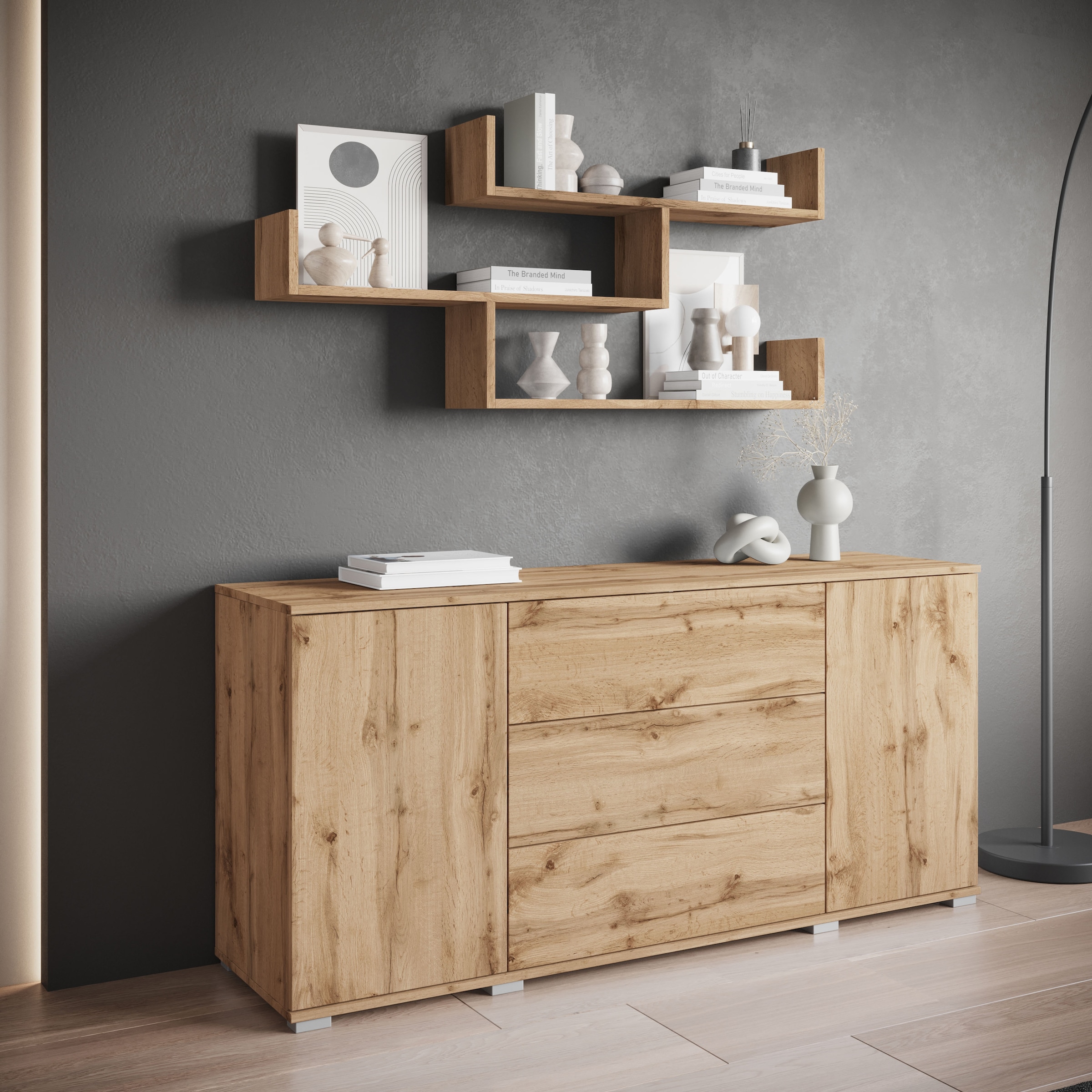 INOSIGN Wandboard »Wandregal Trio«, (1 St.), Hängeregal mit 3 Ablageflächen, modernes Design, variabel einsetzbar