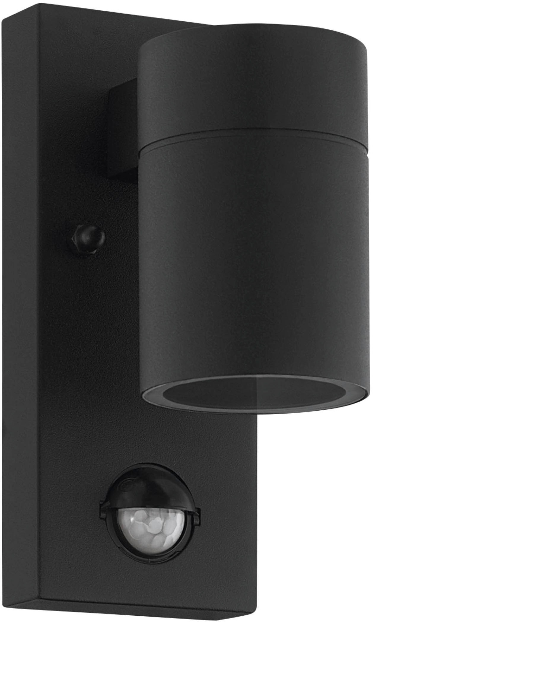 EGLO Wandleuchte »Riga 5 Außen-Wandlampe, Außenleuchte aus Stahl, GU10, IP44, Lampe« GU10 1 Stk. Wand-/Deckenleuchte - L6,5 x H16,5 x AL11 cm - schwarz - 1X2,8W inkl.