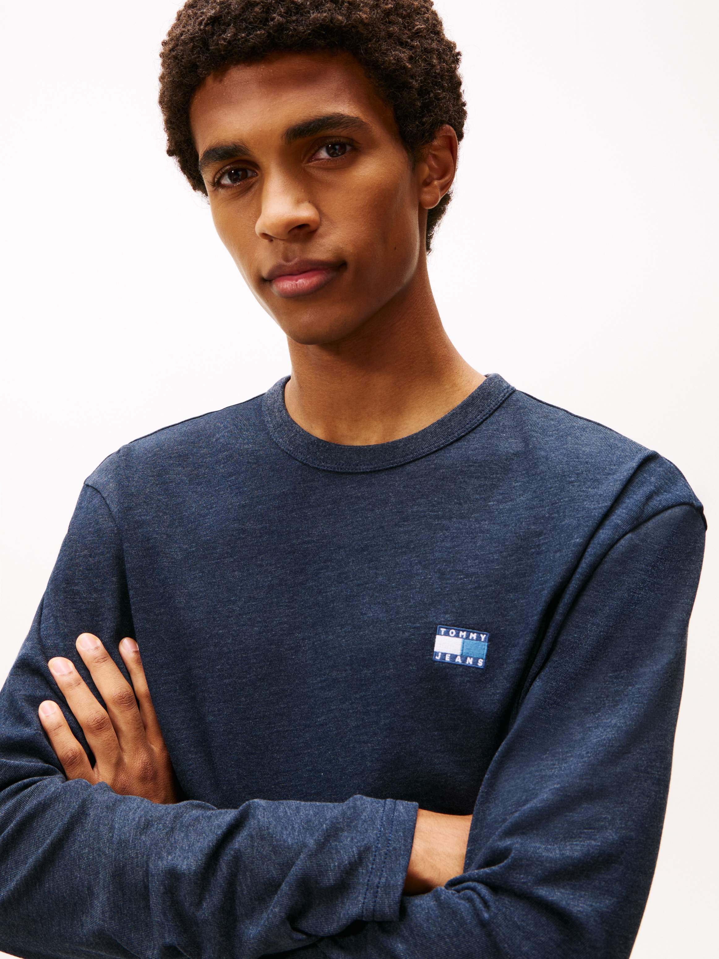 Tommy Jeans Langarmshirt "TJM REG BADGE" Jersey, Rundhals, meliert, regular günstig online kaufen