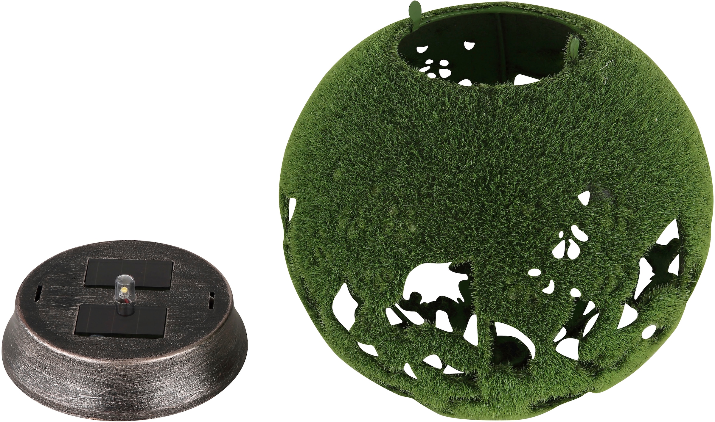 GLOBO LIGHTING LED Solarleuchte »SOLARLEUCHTE METALL SILBERGRAU, 1XLED« LED-Modul 1 Stk. Warmweiß Solar Garten Terrasse Außenbeleuchtung Dekoleuchten