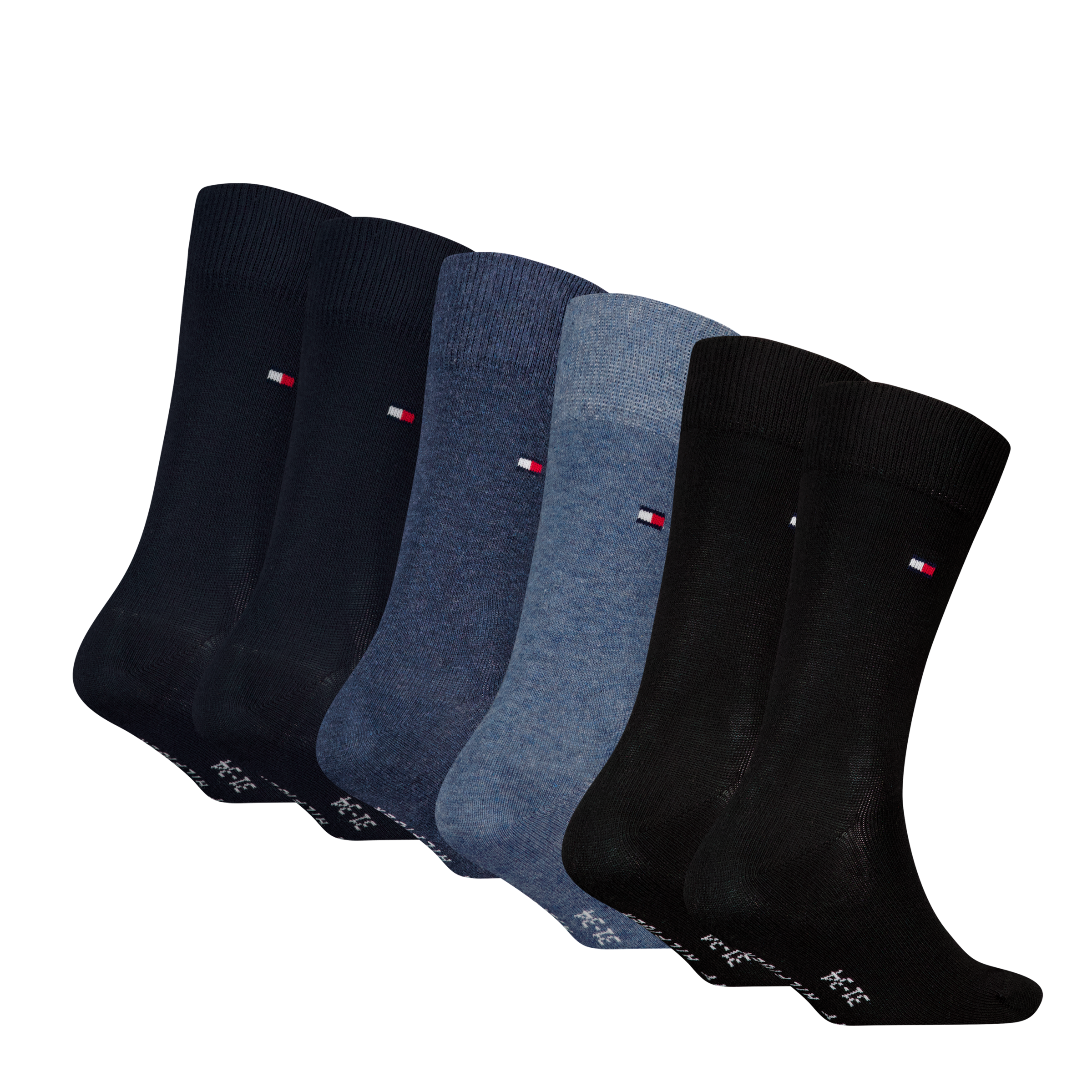 Tommy Hilfiger Socken »TH CHILDREN SOCK TH BASIC 6P ECOM«, (6 Paar), Mit kleinem Rippenbündchen und Logo