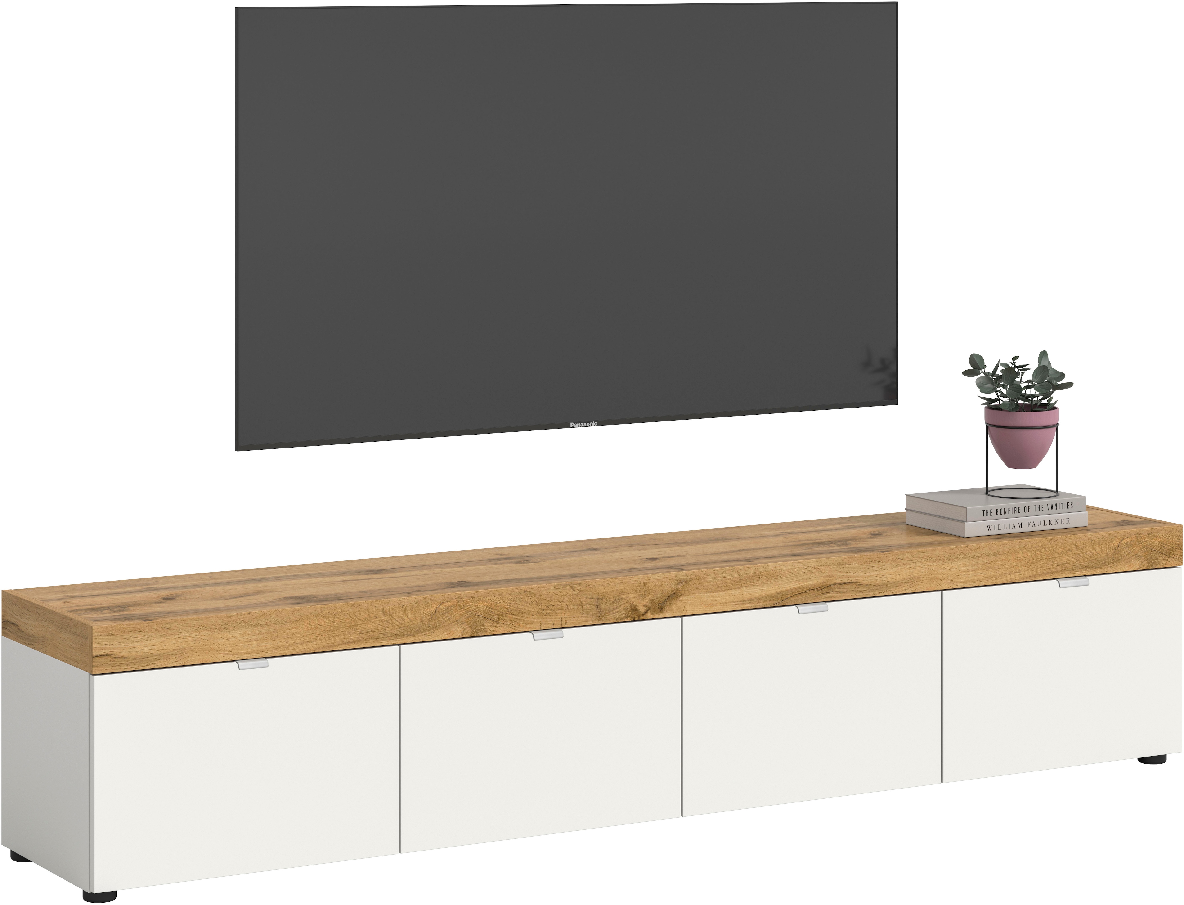 OTTO home Lowboard "MAMBO II, Breite 200 cm, 4 Klappen, 4 Fächer" 1 Stk. tlg. Lowboard, TV Unterschrank, TV-Schrank, Wohnzimmer