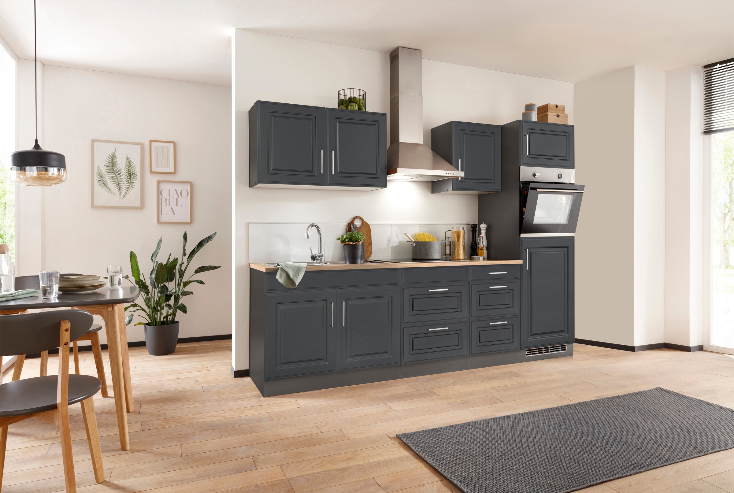 HELD MÖBEL Küchenzeile "Stockholm", Breite 270 cm, mit hochwertigen MDF Fro günstig online kaufen