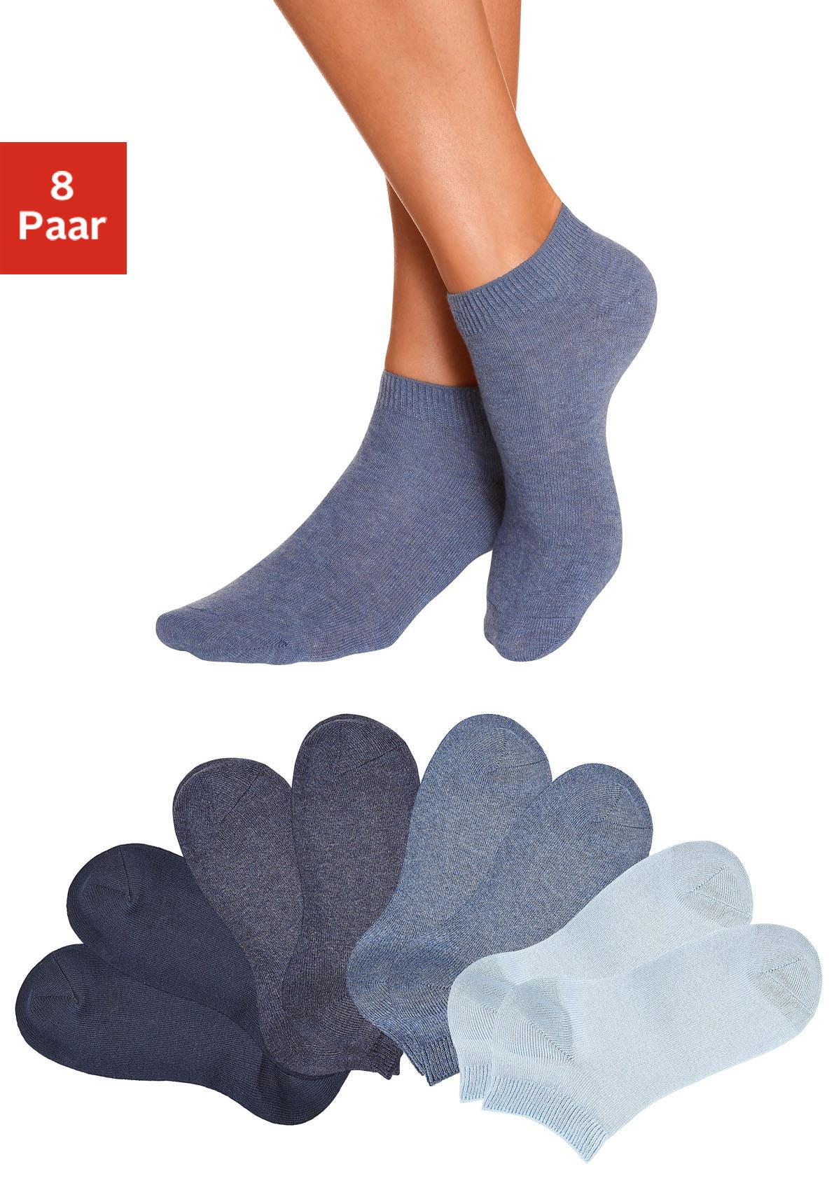Go in Kurzsocken "Damen Herren Basic Sneakersocken Großpackung" Packung, 8 Paar tlg. uni in Basic Farben