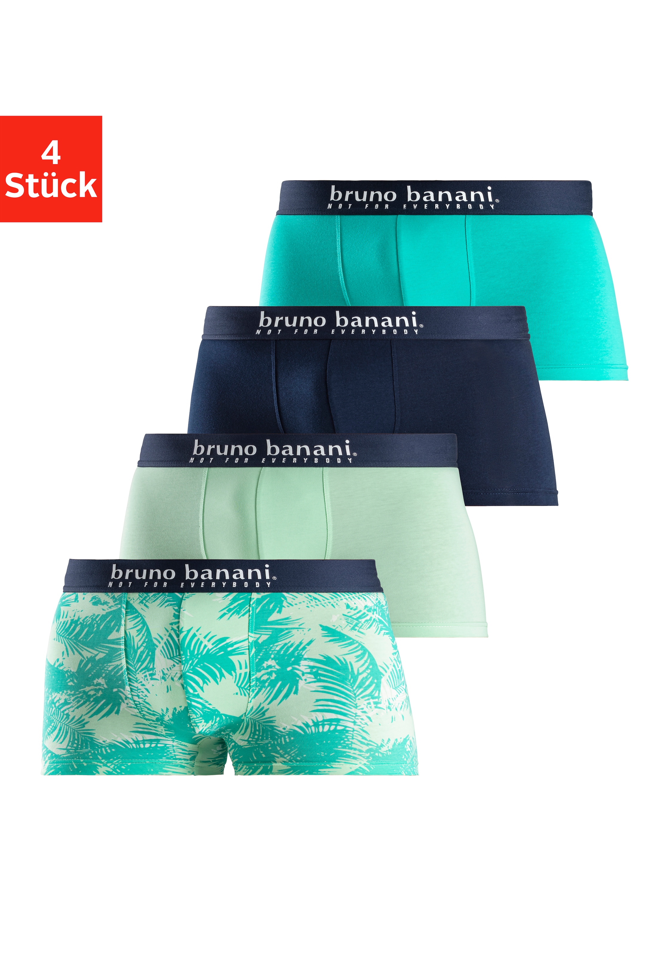 Bruno Banani Boxer "Boxershorts für Herren" Packung, 4er-Pack, 4 Stk. mit P günstig online kaufen