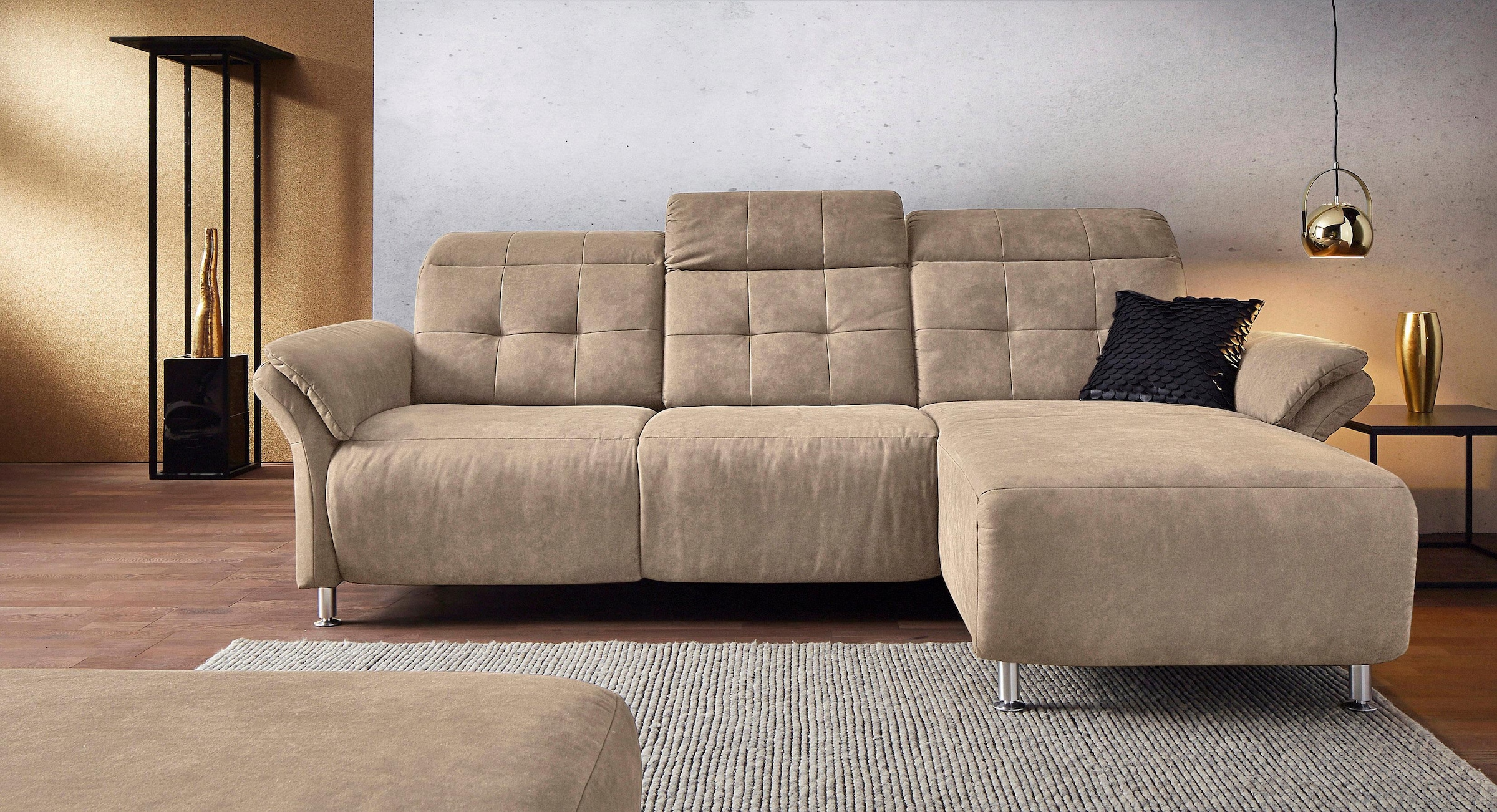 Home affaire Ecksofa "Manhattan L-Form" 2 Sitze mit elektrischer Relaxfunkt günstig online kaufen
