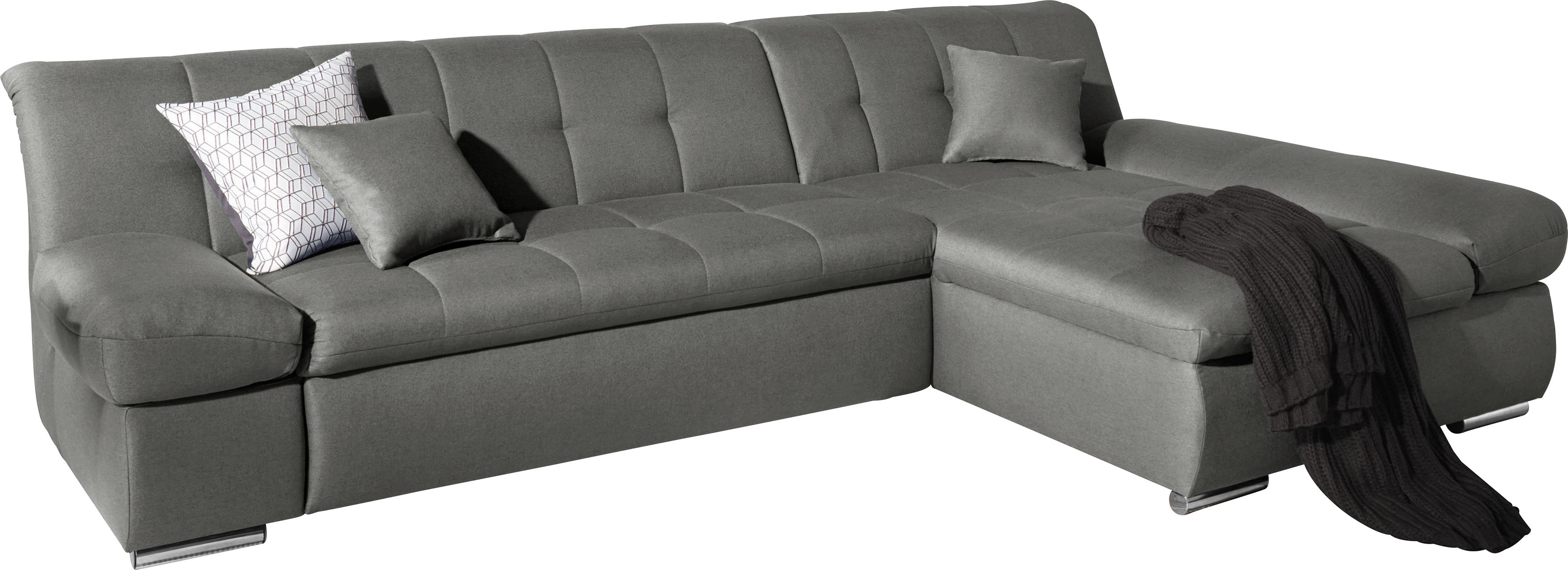 DOMO collection "MONA 297x173 cm, modern und komfortabel" whlw. mit Bettfunktion, L-Form
