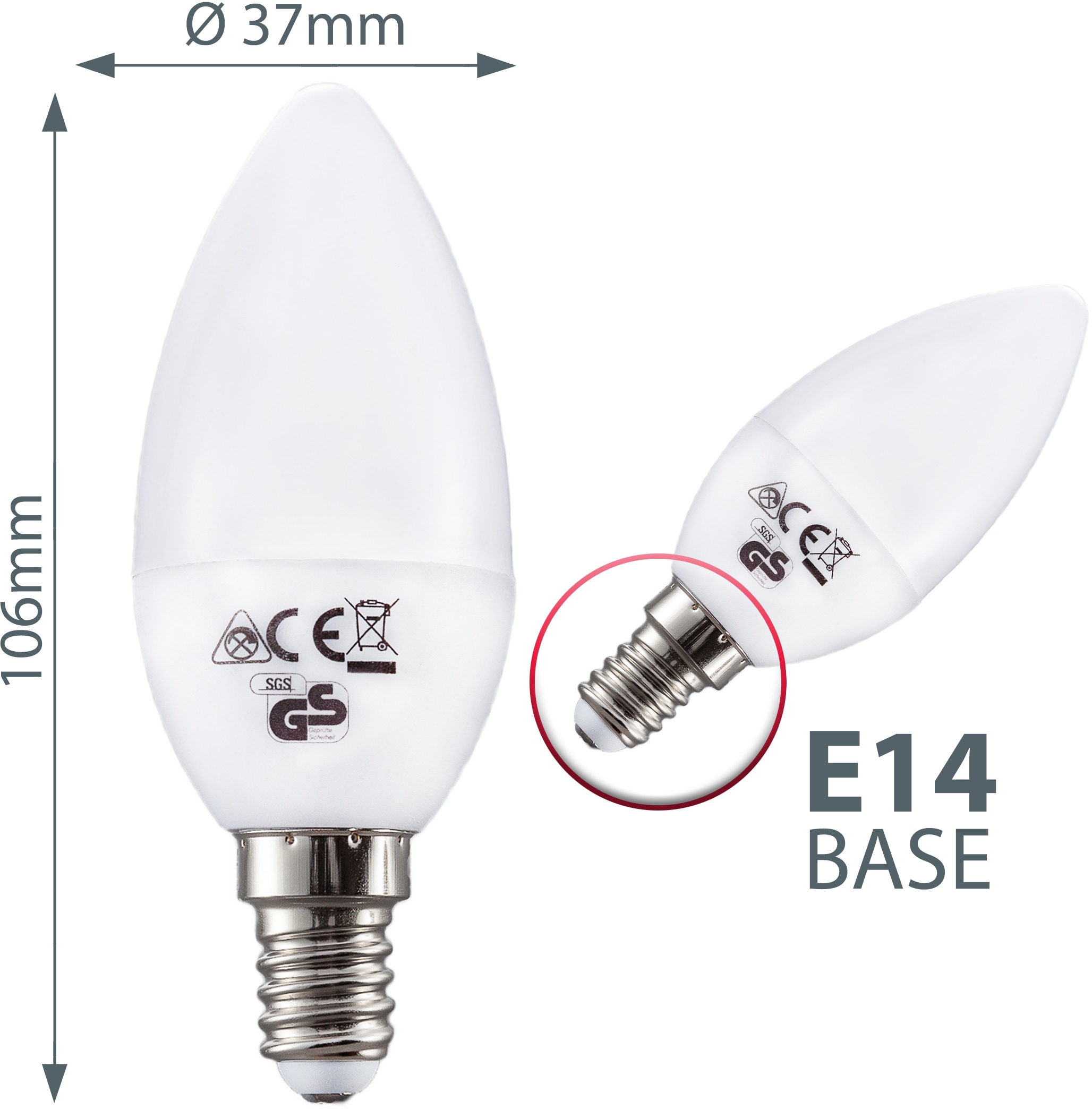 LED-Lampe E14, 3.000 5 Watt LED-Leuchtmittel, bestellen Lumen 5 Warmweiß, Kelvin Glühbirne B.K.Licht BAUR Energiesparlampe 470 St., |