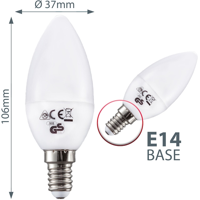 B.K.Licht LED-Leuchtmittel, E14, 5 St., Warmweiß, LED-Lampe Glühbirne 5  Watt 470 Lumen 3.000 Kelvin Energiesparlampe bestellen | BAUR