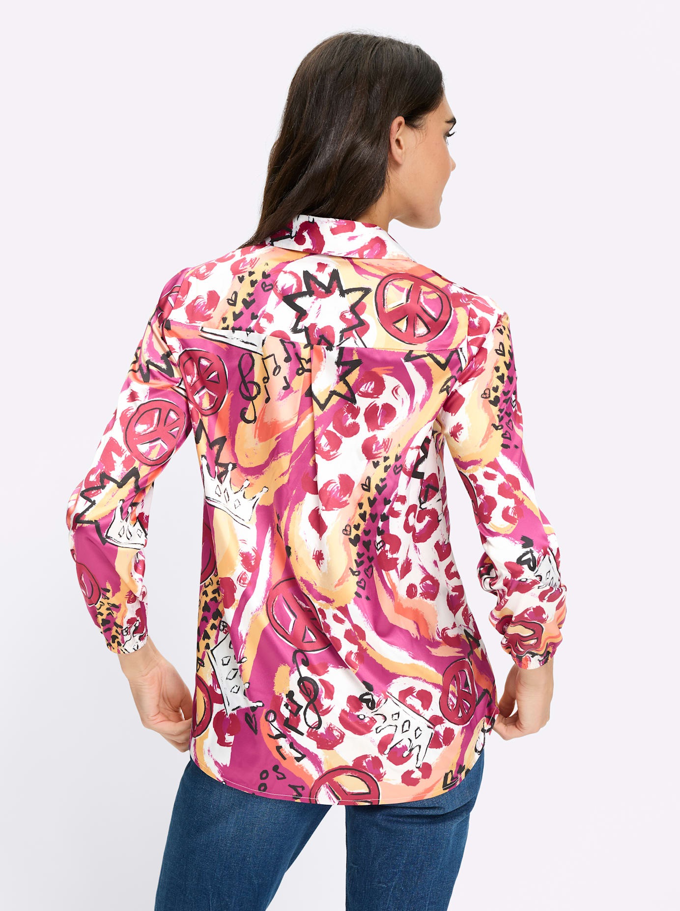HEINE Printed Blouse Women Fuchsia 48 2