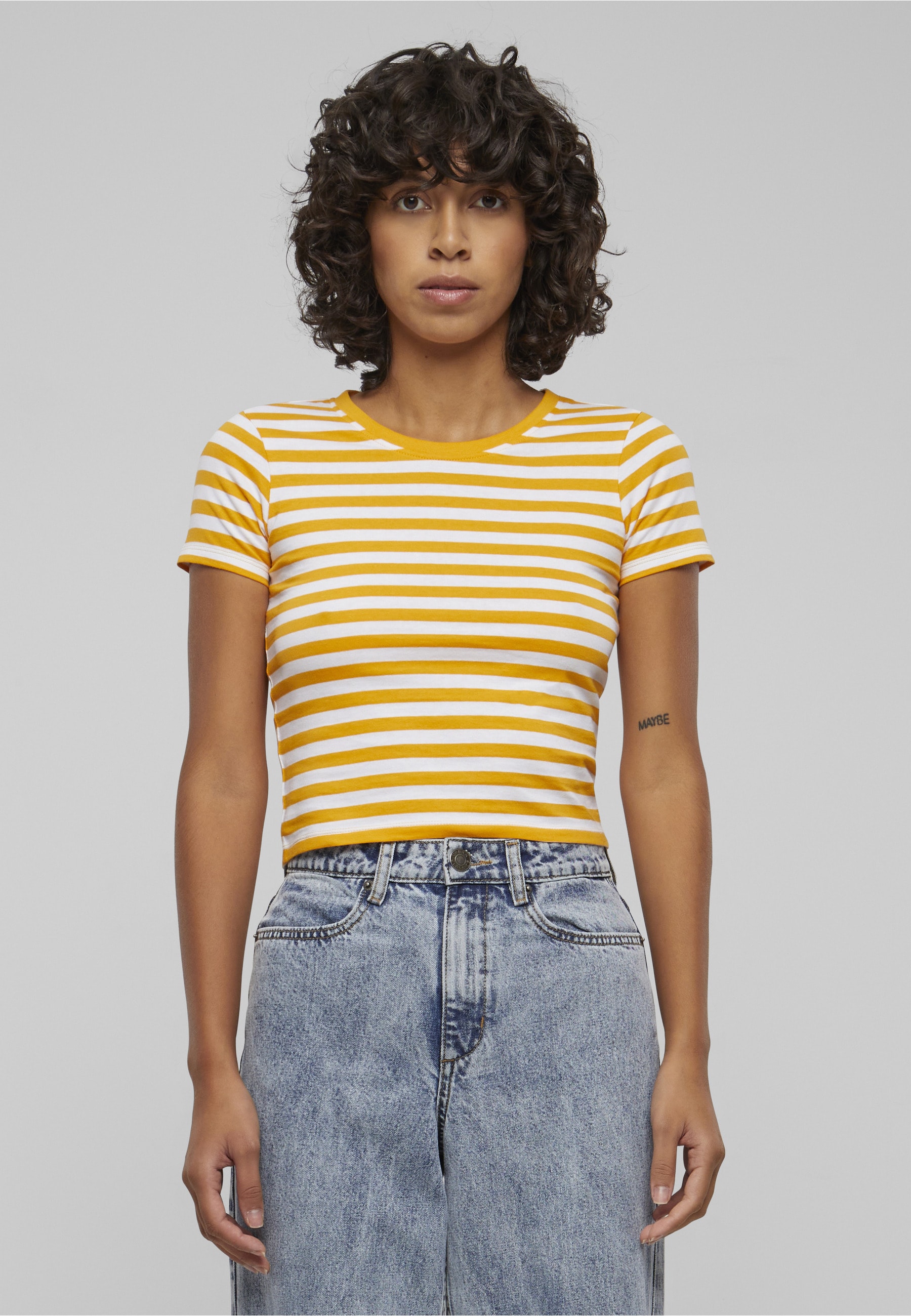 URBAN CLASSICS T-Shirt »Urban Classics Damen Ladies Short Striped Tee« 1 Stk.