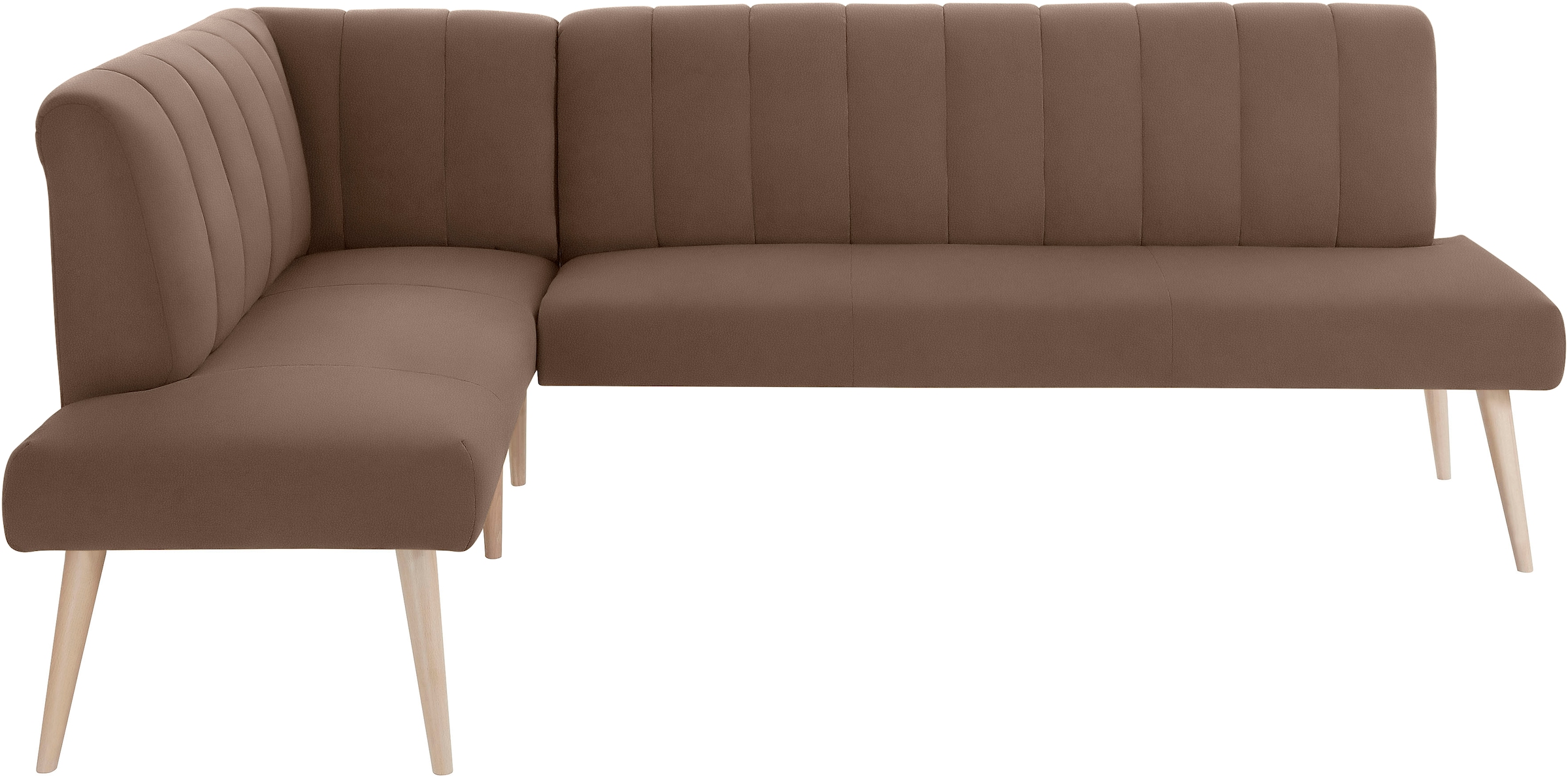 exxpo - sofa fashion Eckbank »Costa, moderne Rückensteppung, bequem und elegant, hoher Holzfuß«, hochwertig verarbeitet, Frei im Raum stellbar