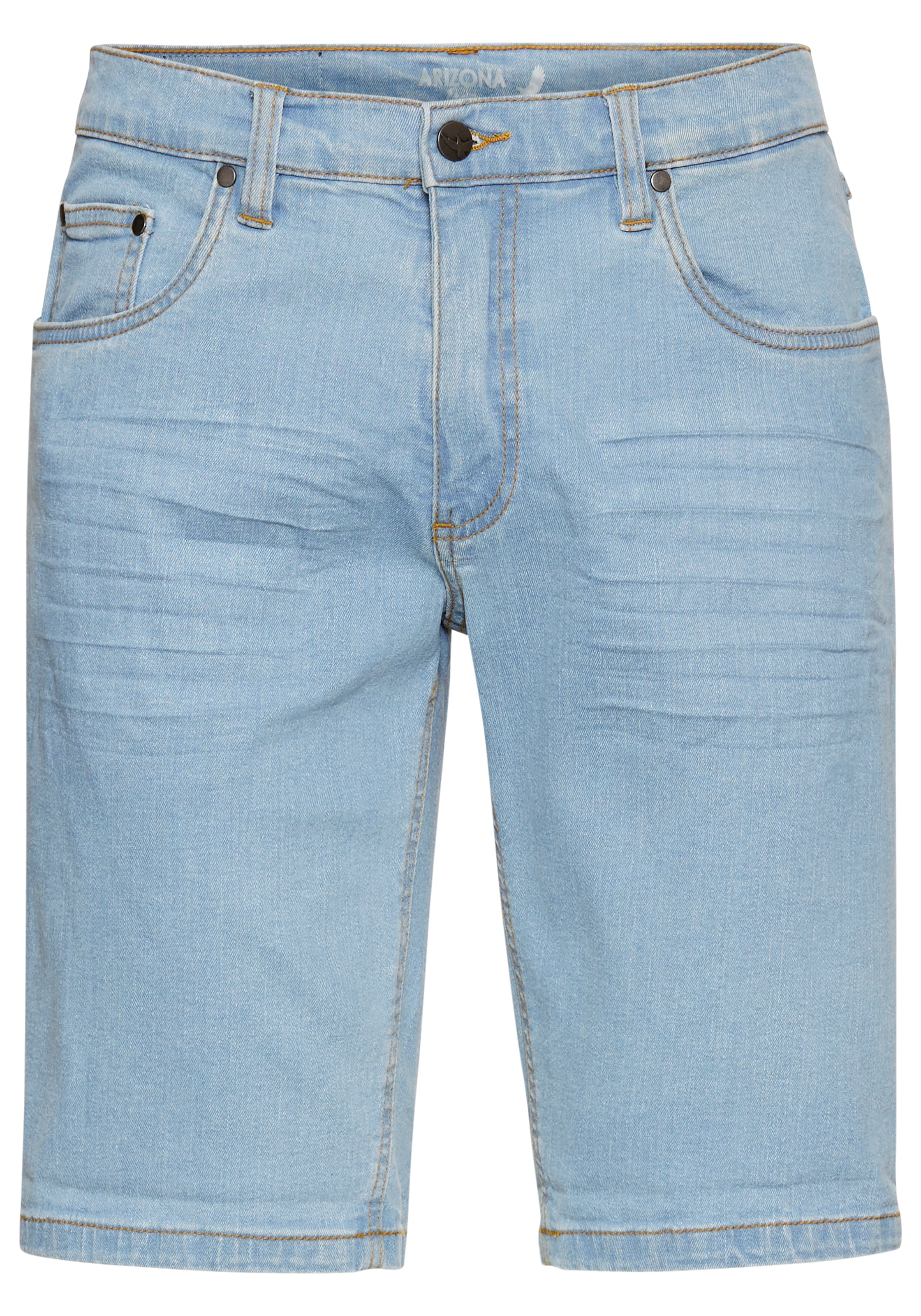 Arizona Jeansshorts, gerader Schnitt, knieumspielende Länge, niedrige Leibhöhe