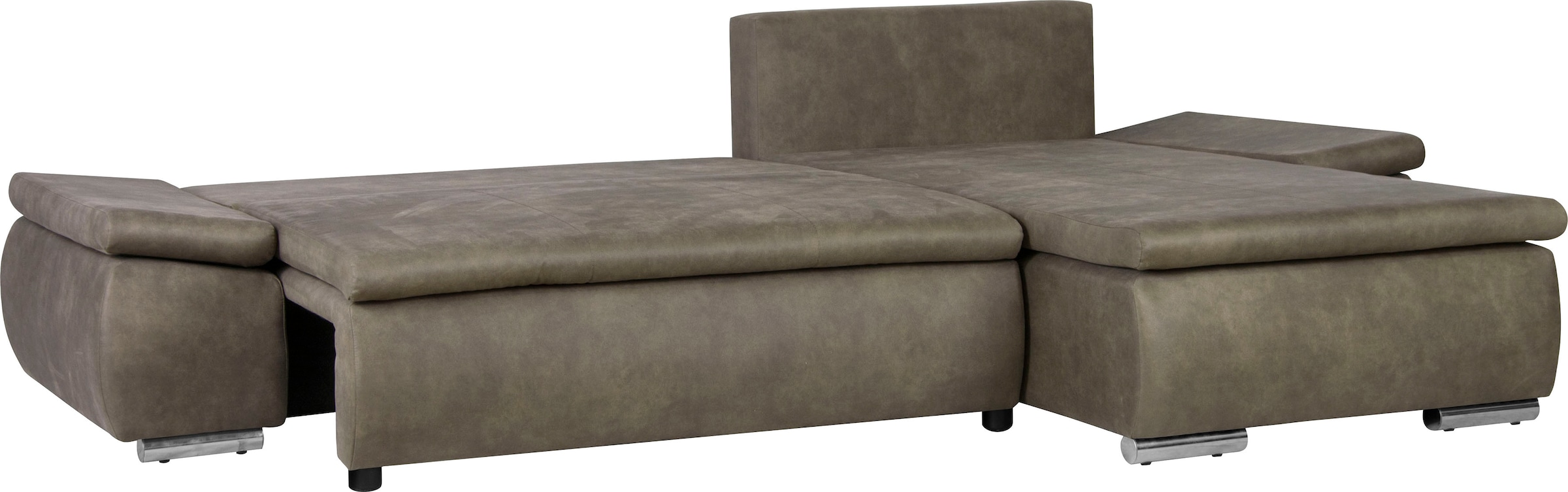 Home affaire Ecksofa »Acra L-Form«, mit Bettfunktion und Bettkasten, in Mattenoptik