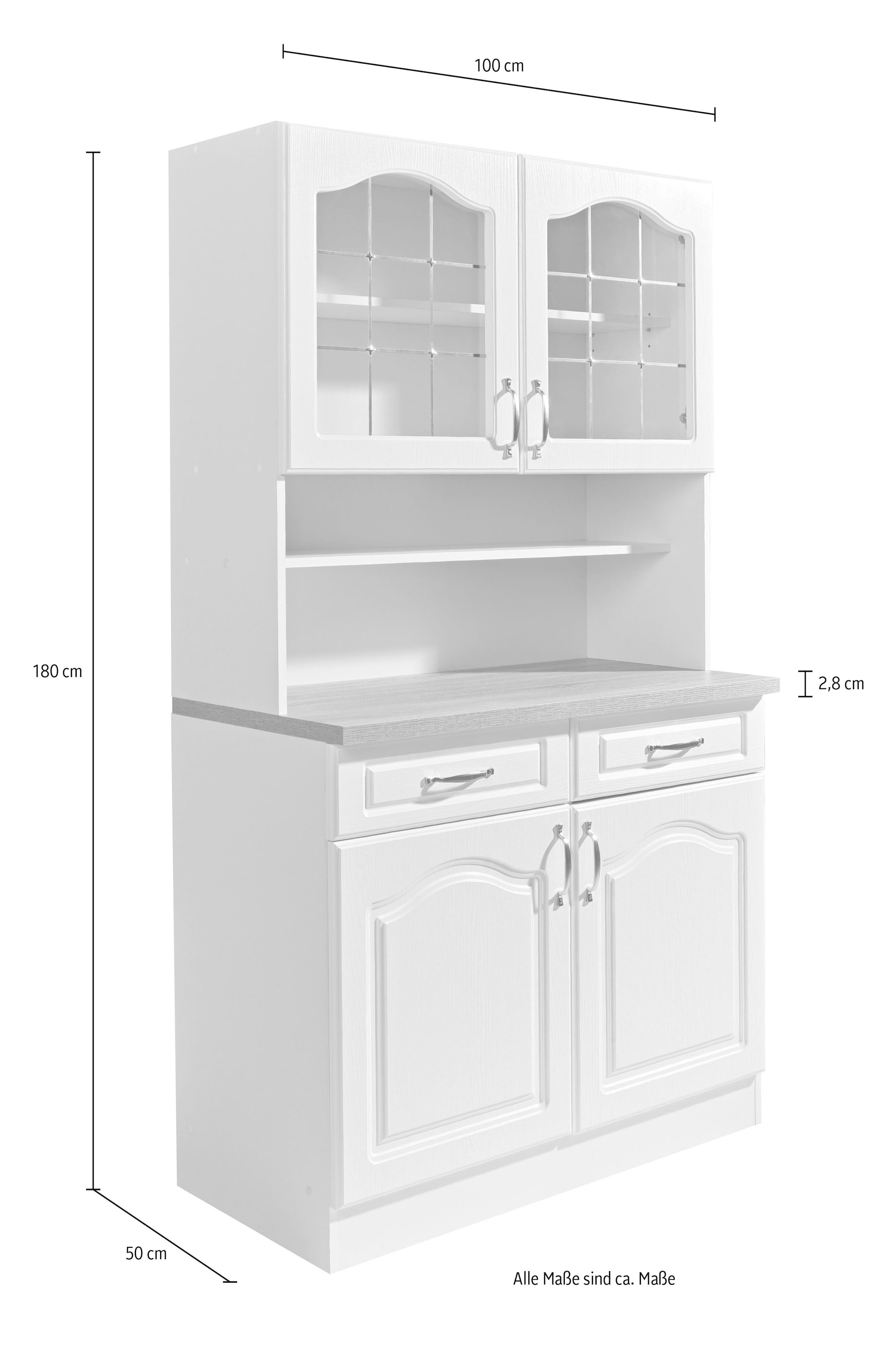 wiho Küchen Küchenbuffet »Linz«, 100 cm breit, in Landhaus-Optik