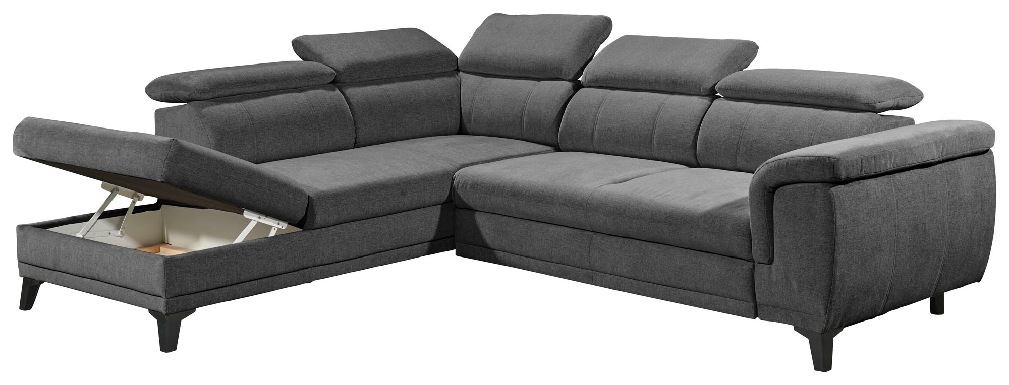 ED EXCITING DESIGN Ecksofa »Albany L-Form«, mit Bettfunktion, Bettkasten & Kopfteilverstellung