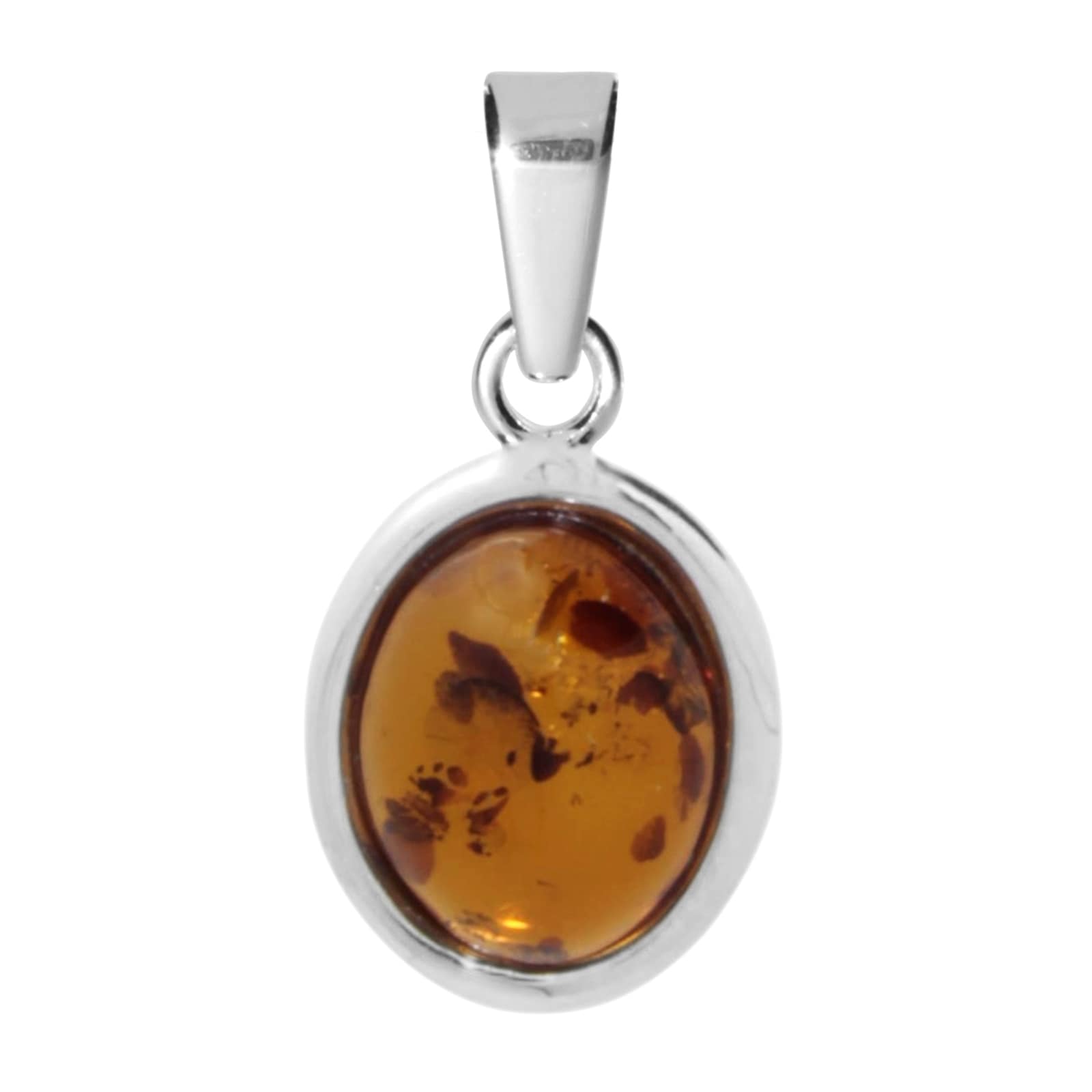 Kettenanhänger OSTSEE-SCHMUCK "- Classic 10 x 8 mm - Silber 925/000 - Bernstein" Gr. 21, silber (silber 925, silberfarben, weiß), Schmuckanhänger, Damen, Silber 925 (Sterlingsilber), Kettenanhänger