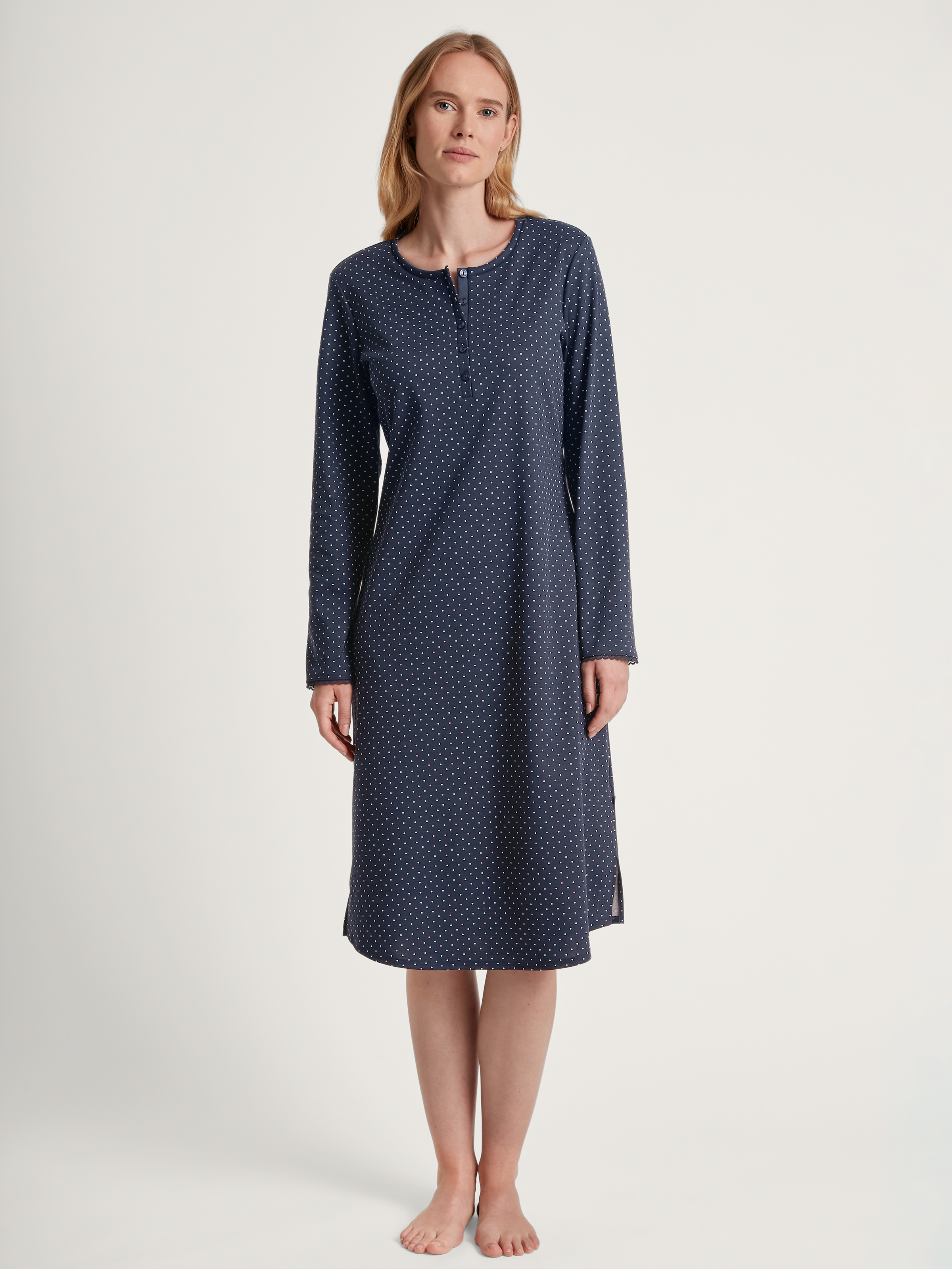 CALIDA Nachthemd "Midnight Dreams", Knopfleiste, Pure Cotton, Interlock-Qua günstig online kaufen