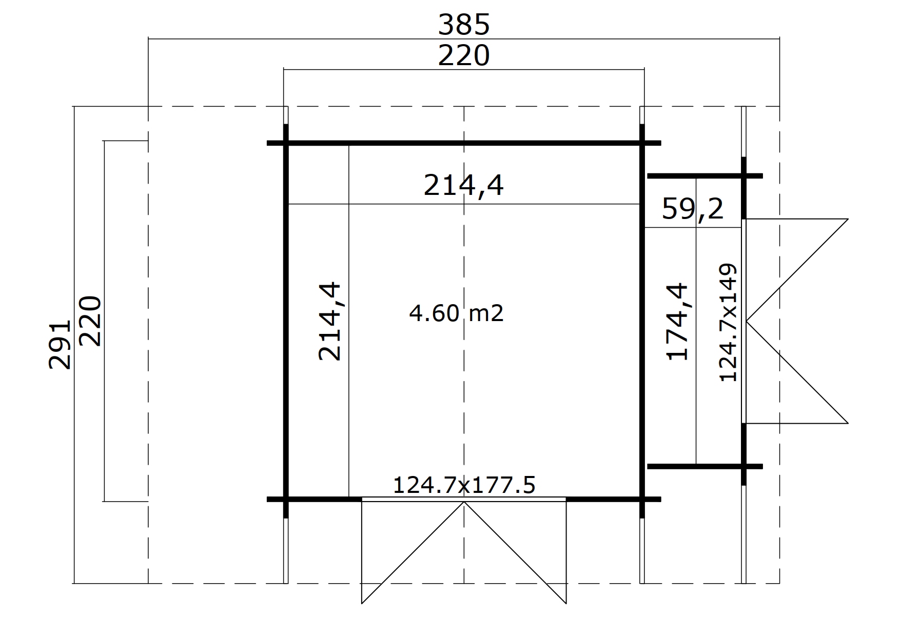 Nordic Holz Gartenhaus »Vilano 2«, mit 3 getrennten Bereiche