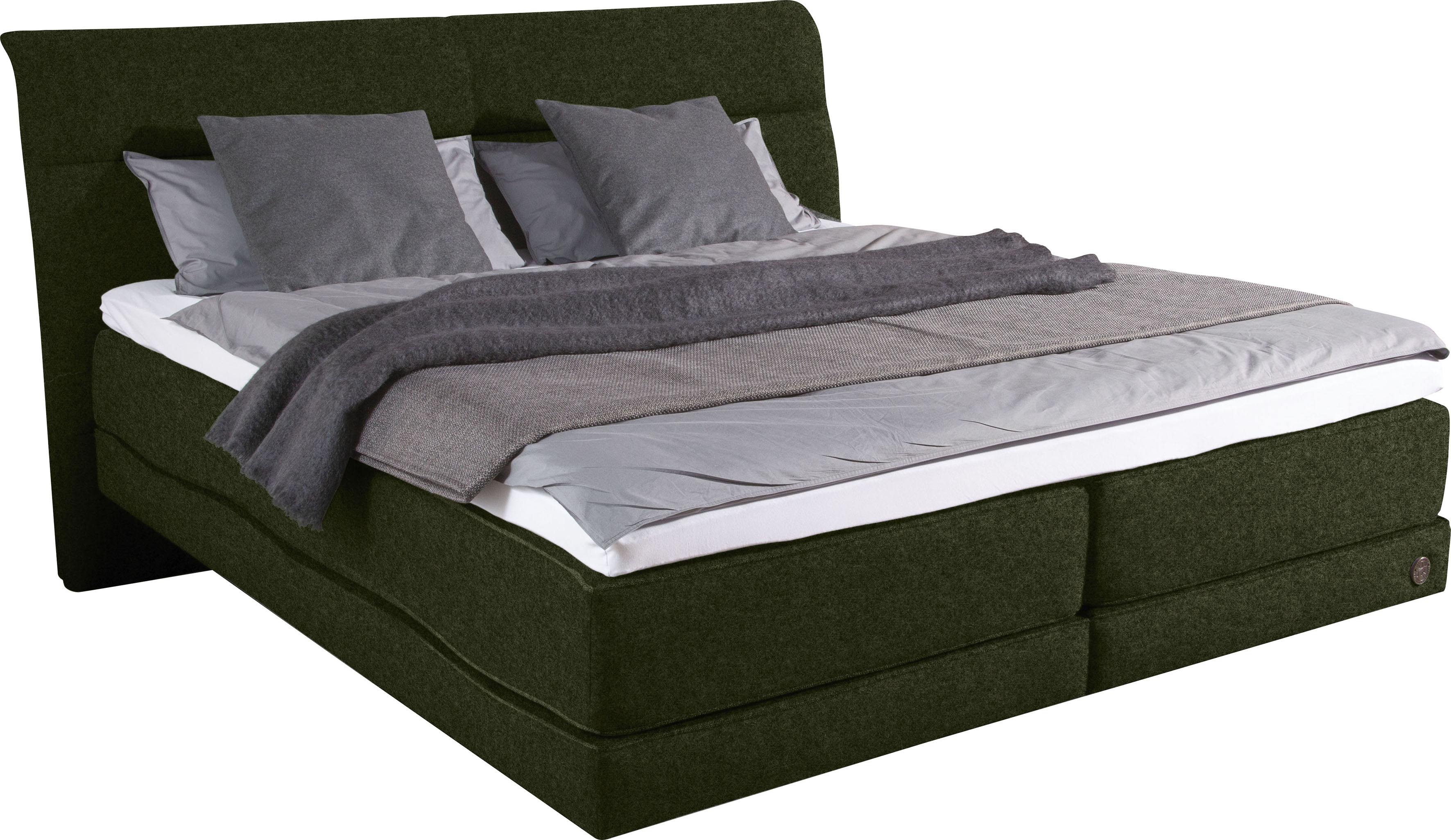 Boxspringbett »Arran«, Schwebeoptik, Kopfteil mit horizontaler Steppung, Kopfteilhöhe...