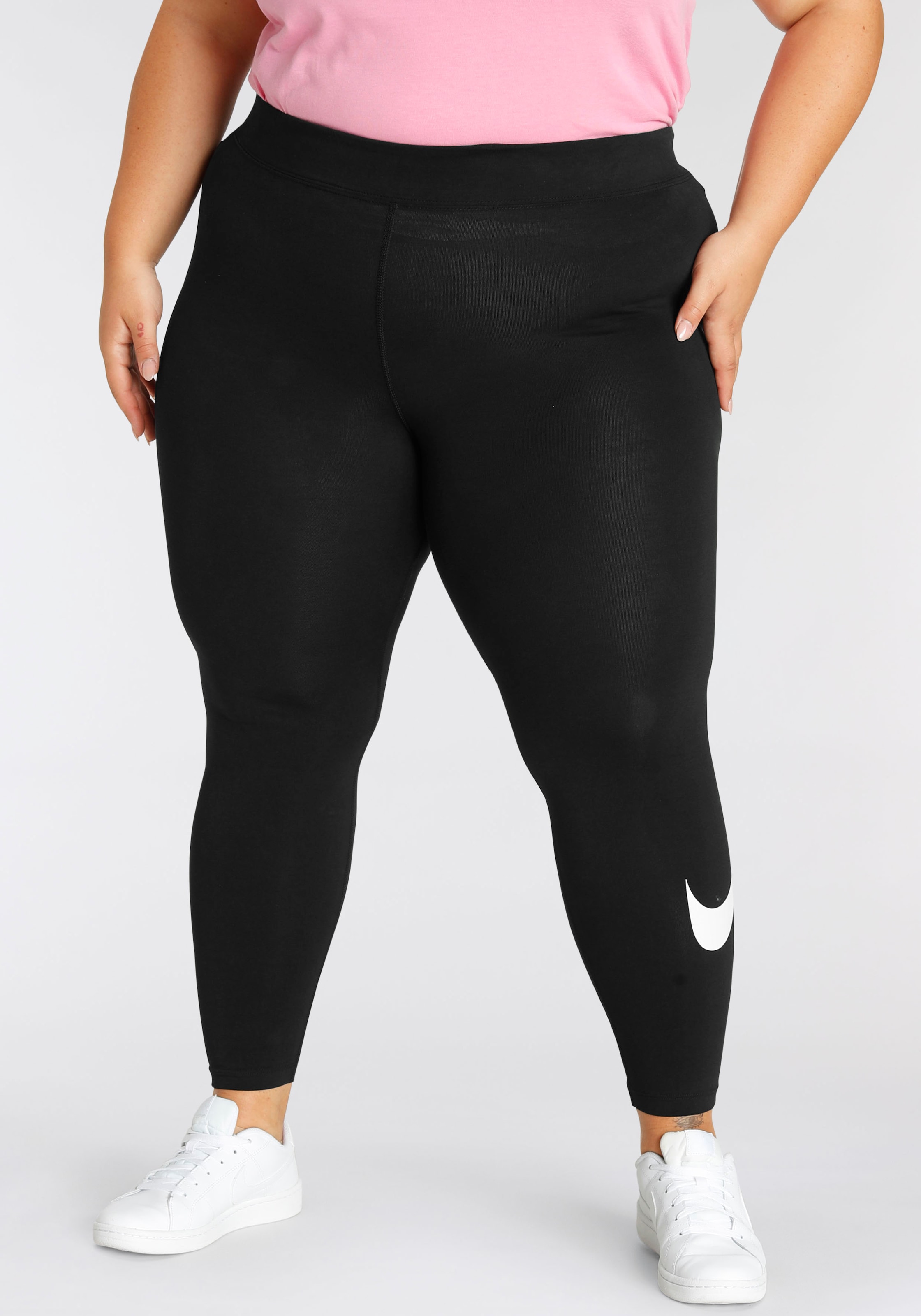Nike Sportswear Leggings "Essential Womens Mid-Rise Swoosh Leggings (Plus Size)"