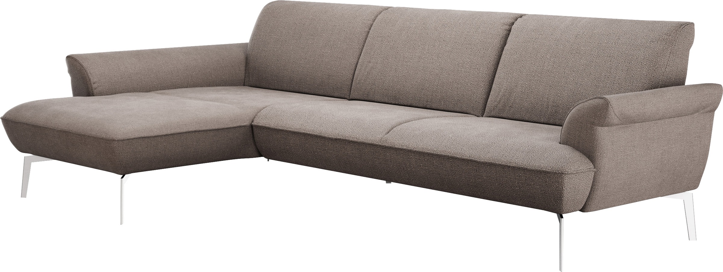 himolla Ecksofa »himolla 9900«, (mit Hocker), Recamiere rechts o. links, Füße Aluminium, mit Hocker