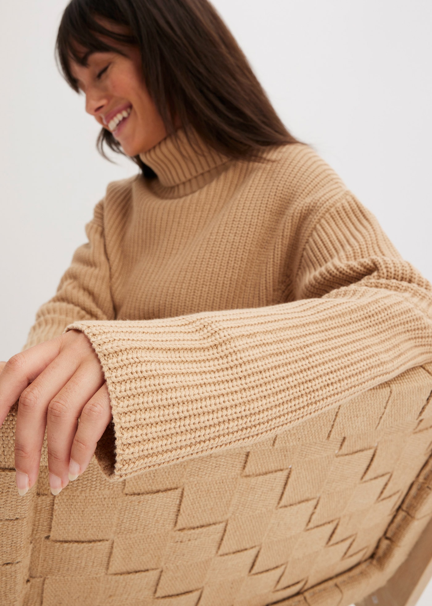 bonprix Rollkragenpullover »Rollkragenpullover aus reiner Baumwolle« Rollkragenpullover aus reiner Baumwolle