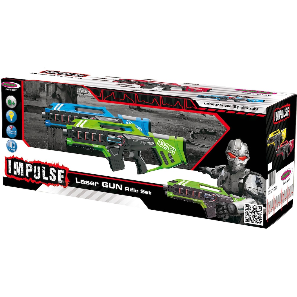 Jamara Laserpistole »Impulse Laser Gun Rifle blau/grün«, (Set, 2 tlg.)