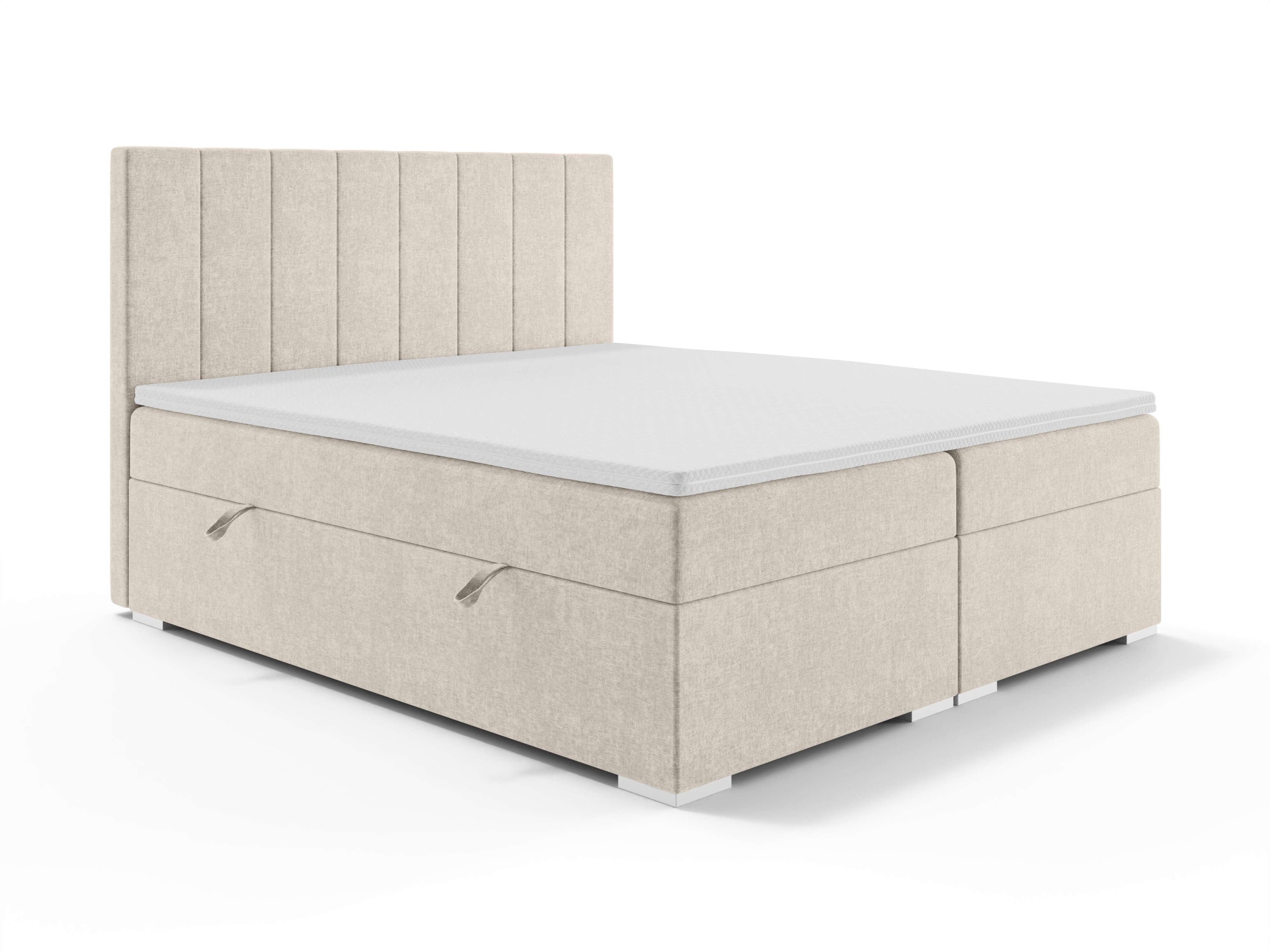 Places of Style Polsterbett »Ginoro mit Matratze und Topper, in 3 Breiten (140, 160 und 180 cm)«, Boxspringbett mit Kopfteil, Bettkasten, Matratze (BFK/TFK) und Topper