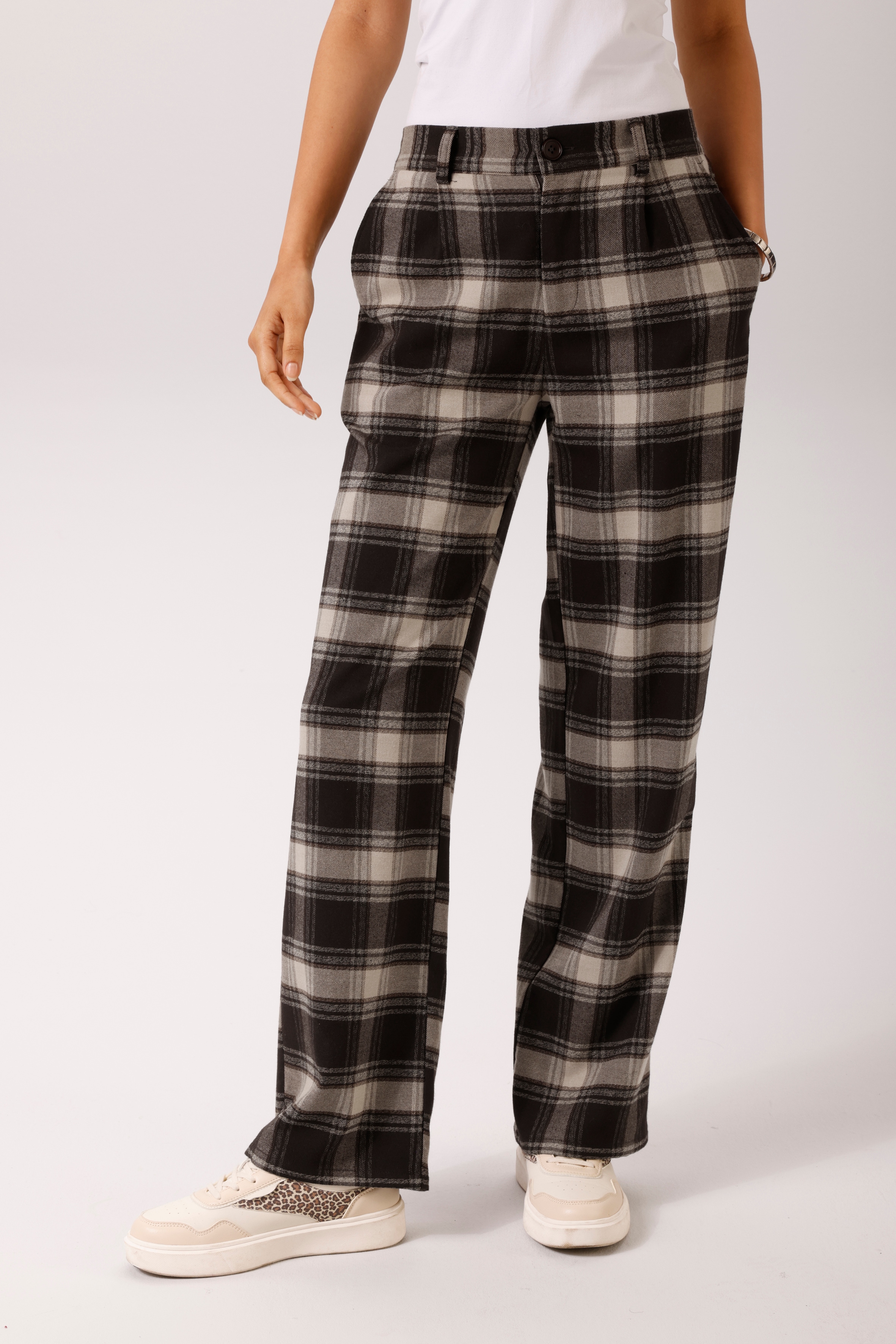 Aniston CASUAL Stoffhose im farbharmonischen Karo-Dessin - NEUE KOLLEKTION