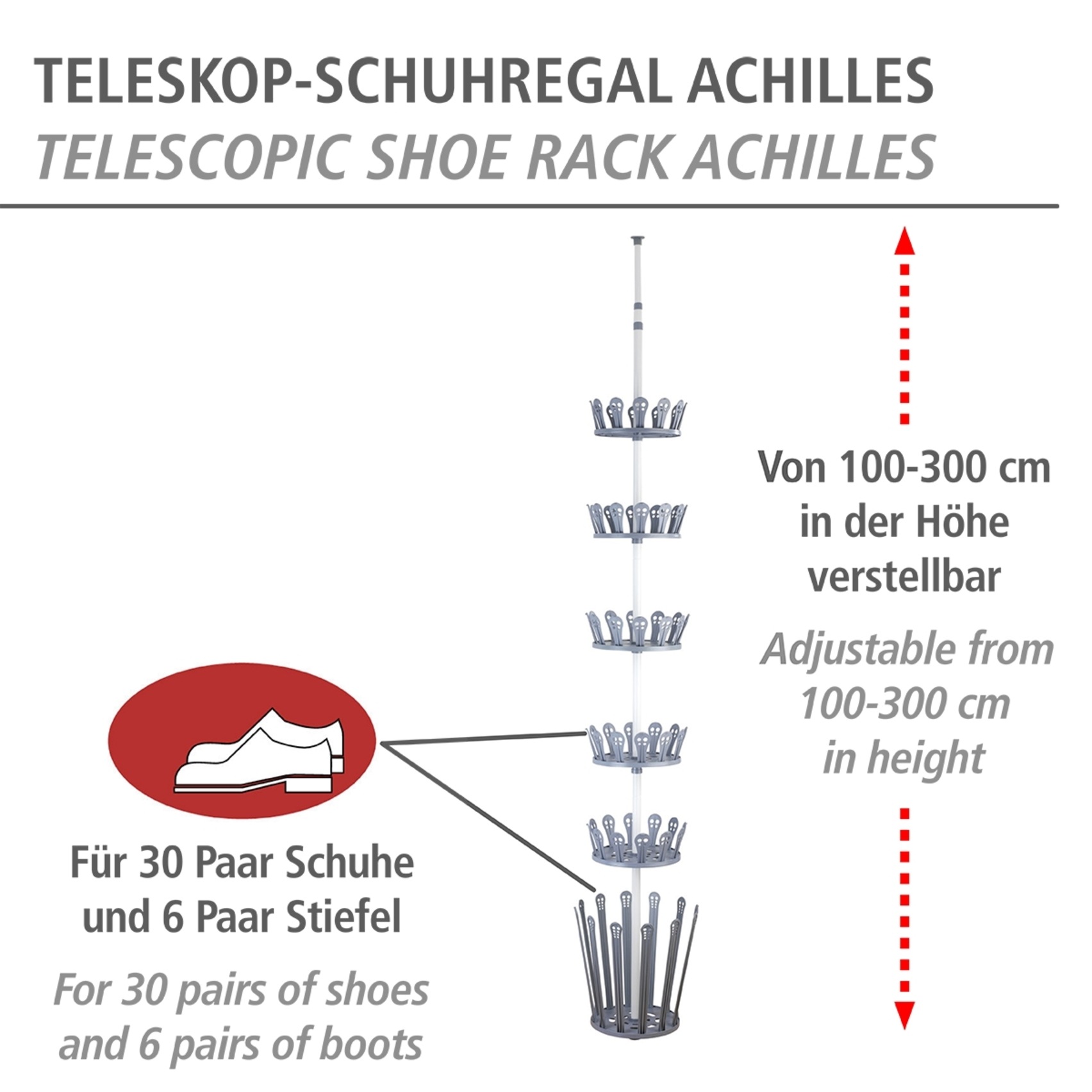 WENKO Teleskopregal "Modell Achilles", (Set, 7 St.), höhenverstellbares Sti günstig online kaufen