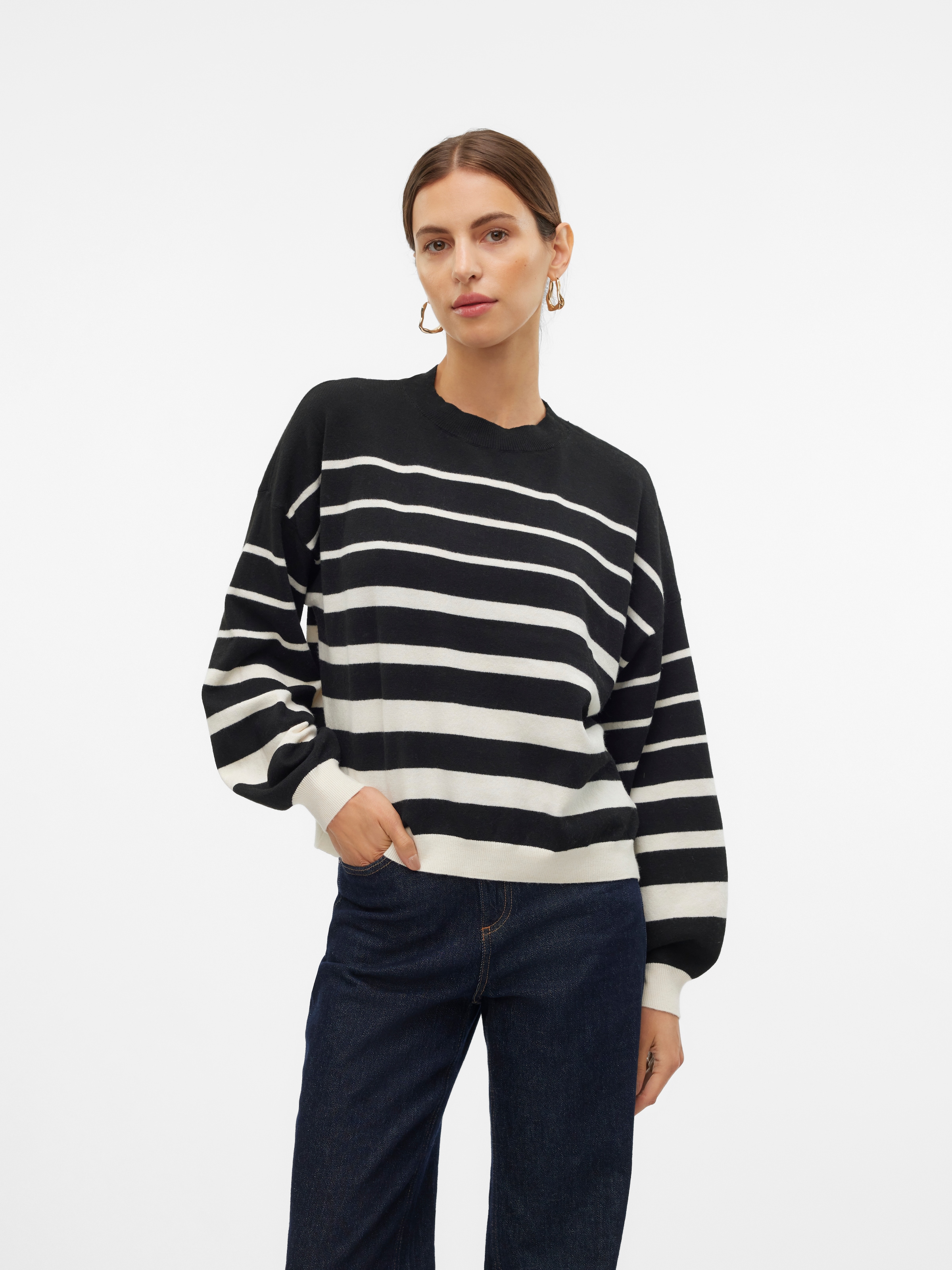 Vero Moda Strickpullover "VMRAIN LS O-NECK PULLOVER ENT" günstig online kaufen