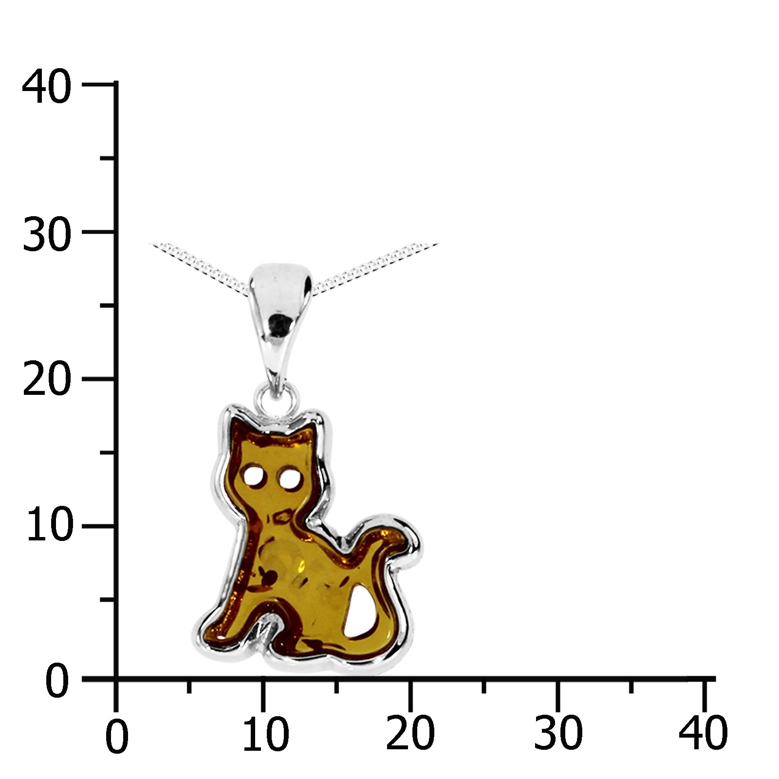 OSTSEE-SCHMUCK Kette mit Anhänger »- Katze - Silber 925/000 - Bernstein«