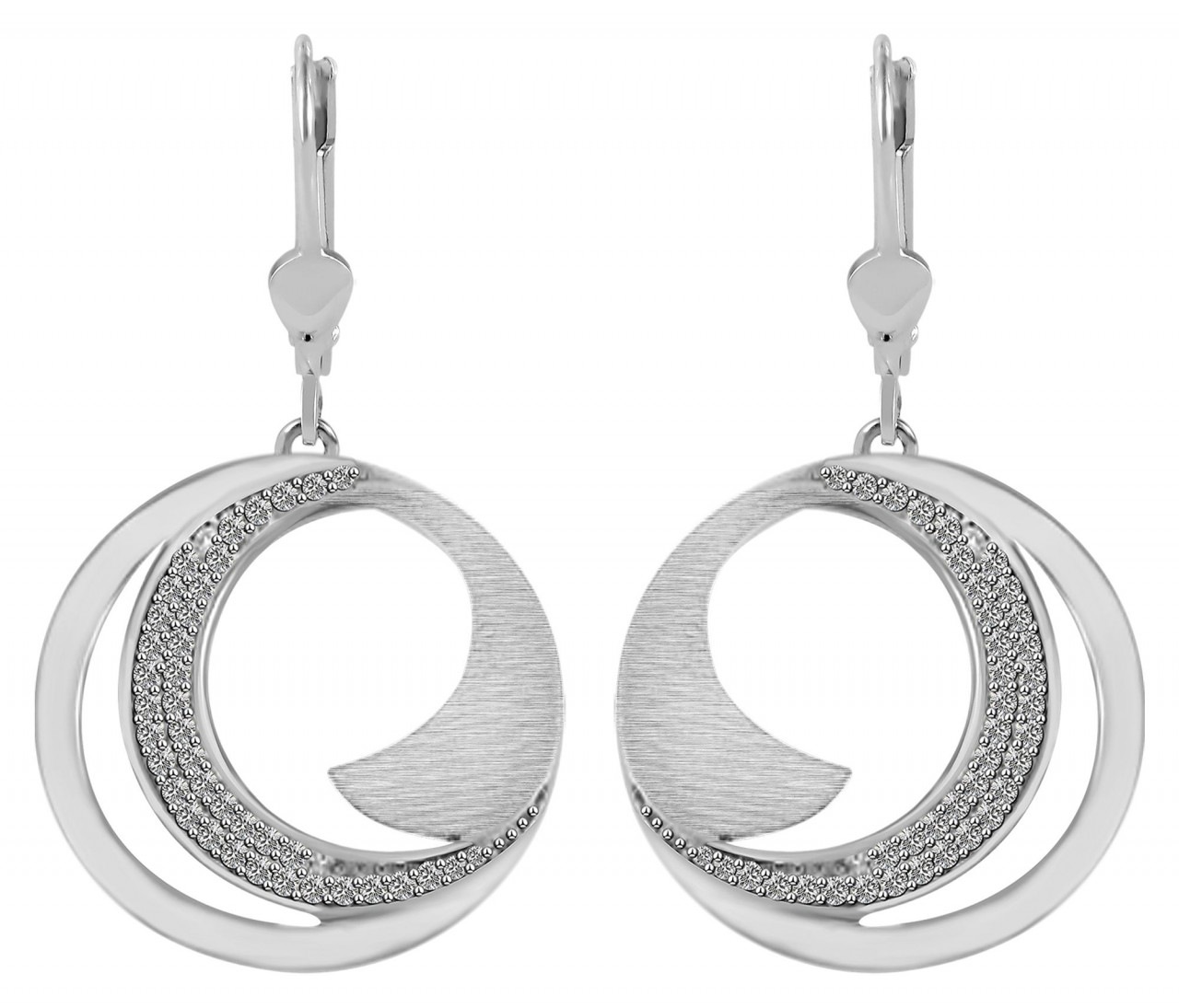 Paar Ohrhänger ADELIA´S "Damen Ohrhänger aus poliertem 925 Sterling Silber und Zirkonia", silber, Ohrringe, Damen, Damen, Silber 925 (Sterlingsilber) 8
