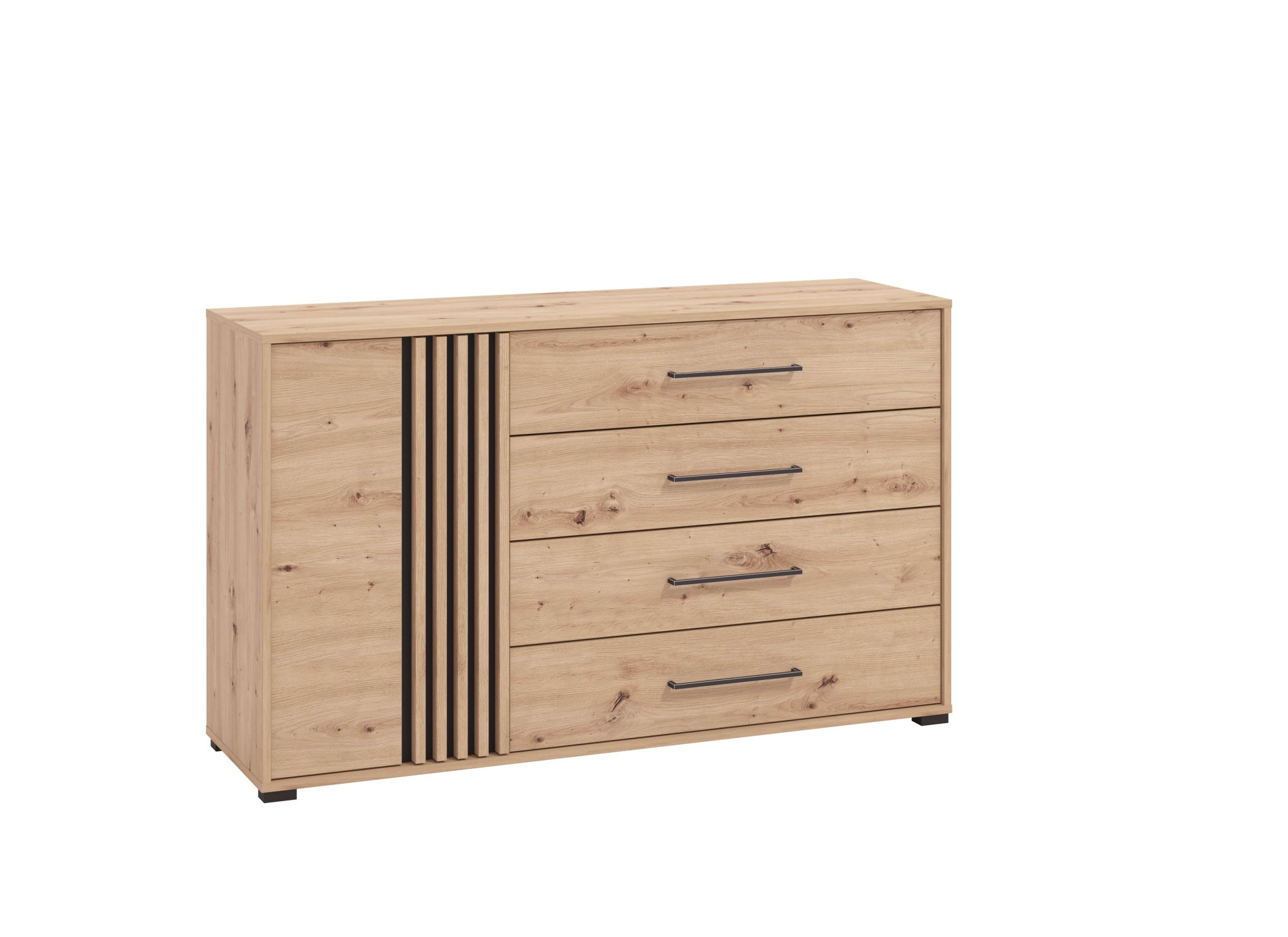 INOSIGN Kommode »Ascalon Sideboard, Breite 138 oder 93 cm, mit ABS Schutzkanten«, 3D Optik durch Lamellen/ Paneele, FSC-zertifizierter Holzwerkstoff