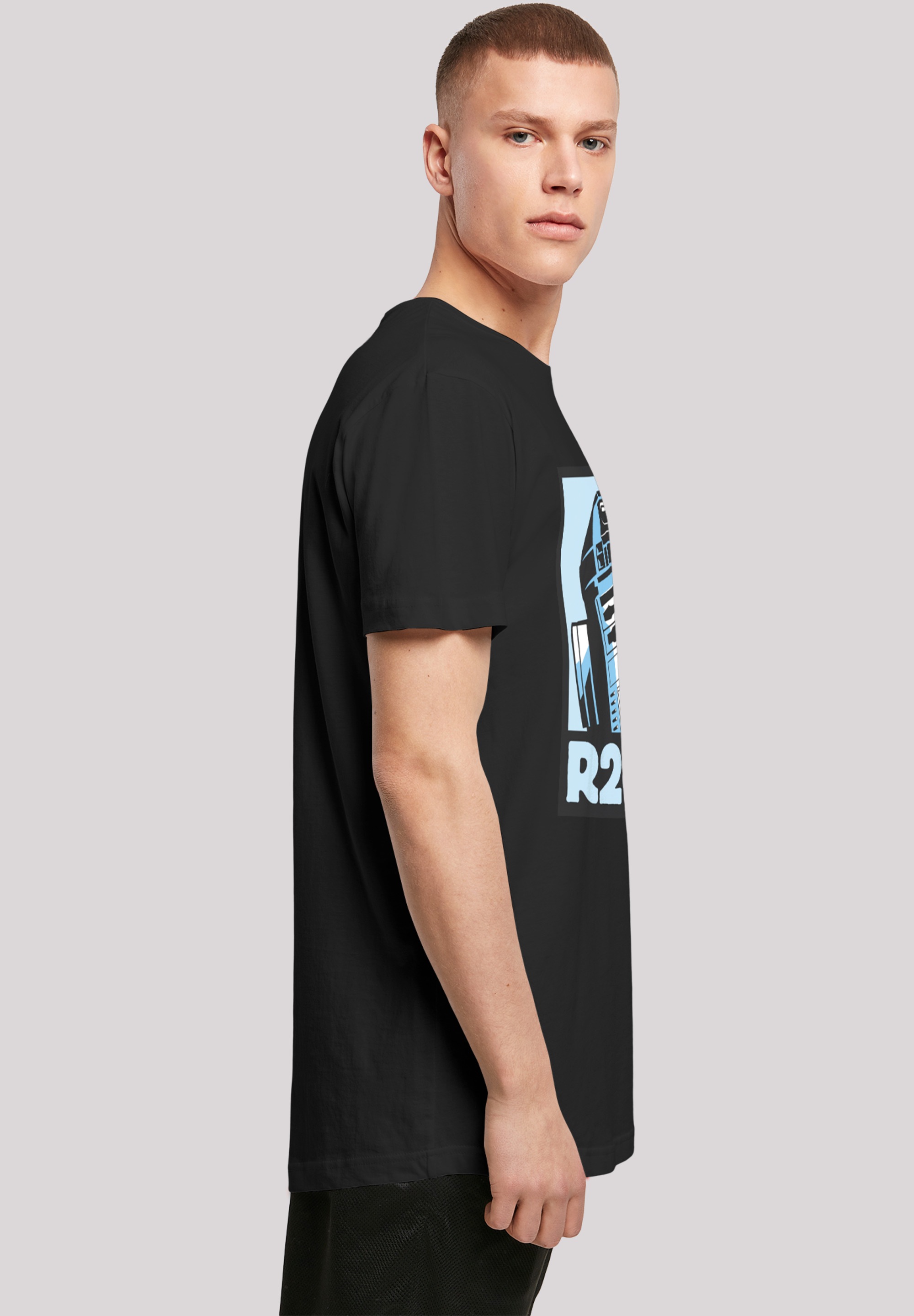 F4NT4STIC Kurzarmshirt »F4NT4STIC Herren Star Wars R2-D2 Poster with Shaped Long Tee«, (1 tlg.)