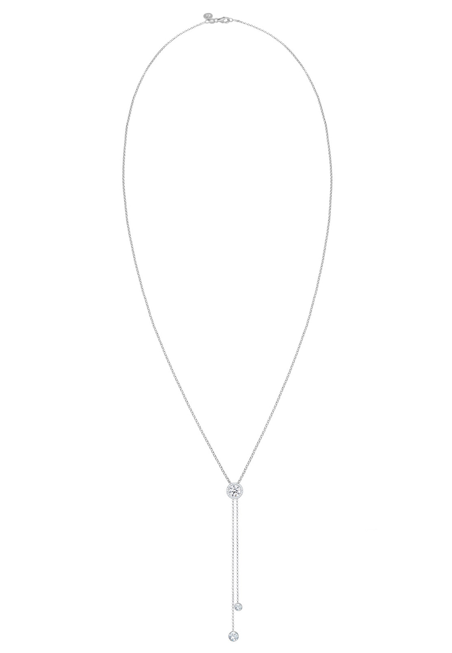 Elli Premium Collierkettchen »Y-Kette Kreis Geo Kristalle 925 Silber«