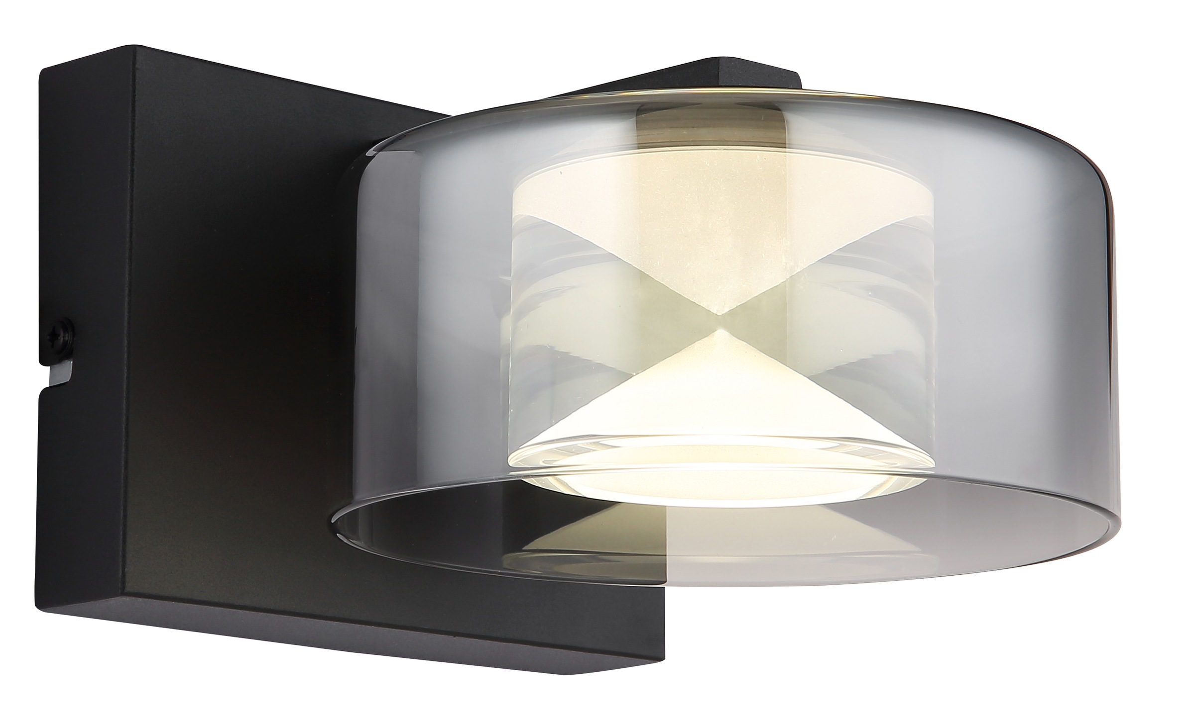 GLOBO LIGHTING LED Wandleuchte "BELINDA", 1 Stk.schwarz, Leuchten, Wandlampe/Glas rauchfarben/4000K/Flur/schwarz