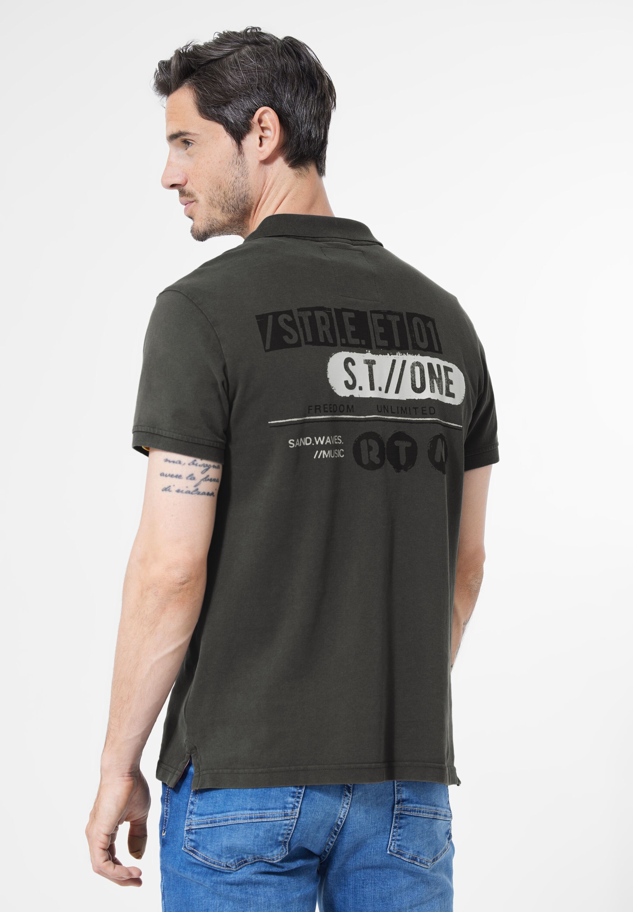 STREET ONE MEN Poloshirt, in Unifarbe günstig online kaufen