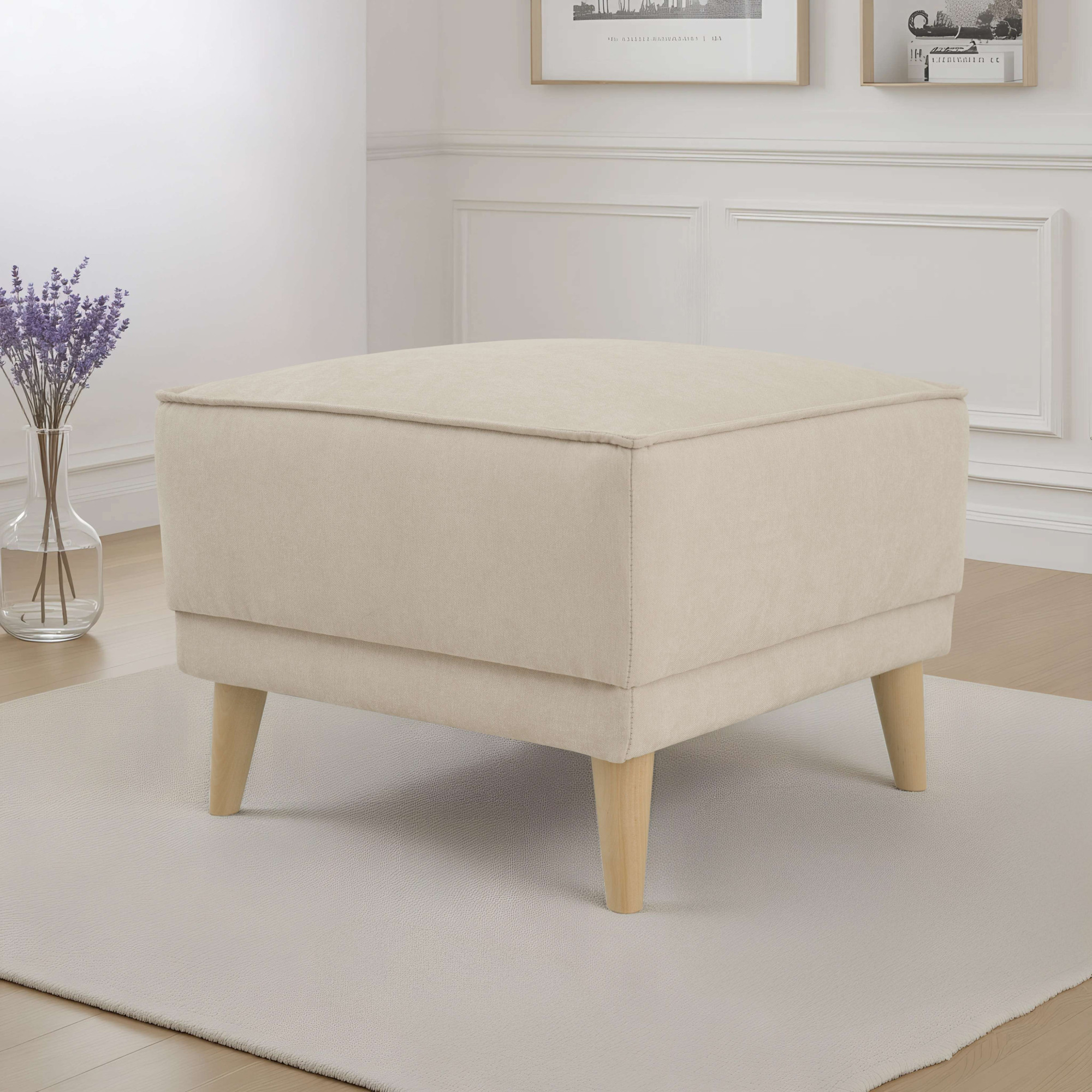 OTTO home Polsterhocker "Oland Skandi" passend zur Serie Oland Skandi, Skandi-Design, Massivholzfüße