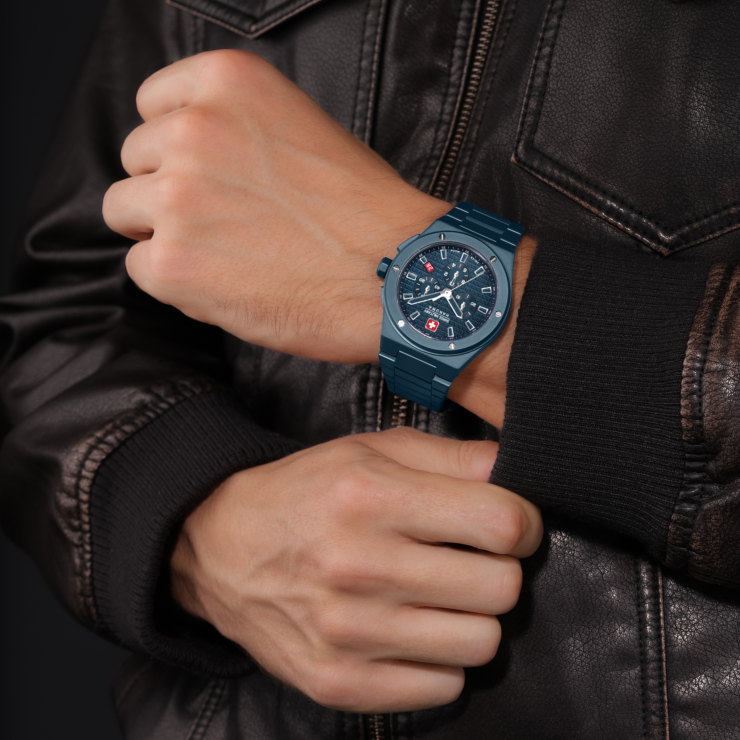 Swiss Military Hanowa Chronograph »Sidewinder Ceramic« Quarzuhr, Armbanduhr, Herrenuhr, Swiss Made, Keramik, analog, Tag