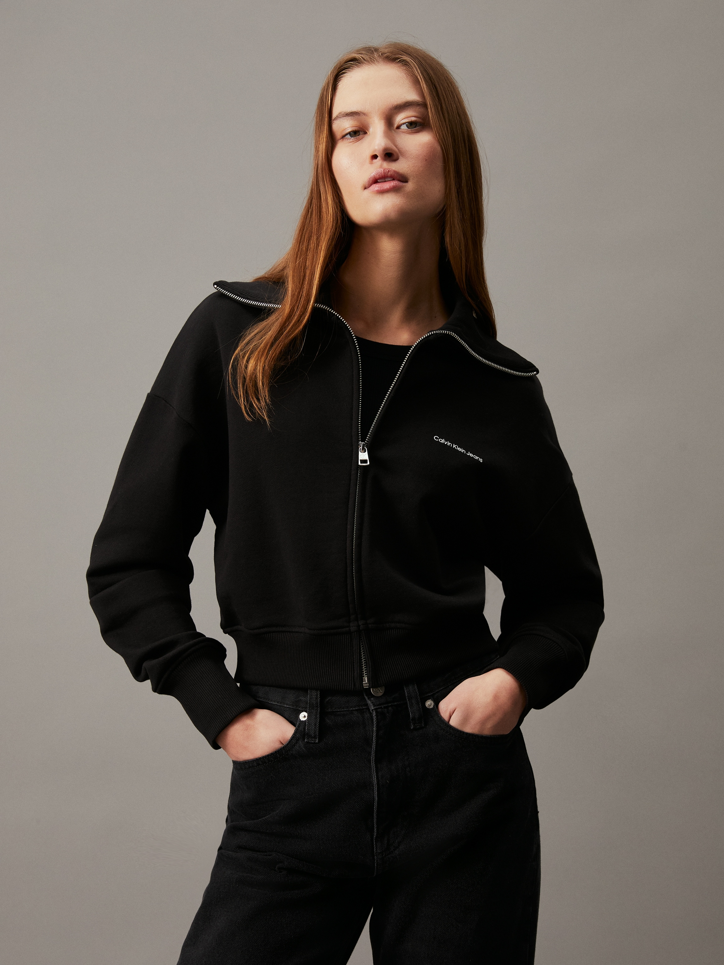 Calvin Klein Jeans Sweatshirt "DIFFUSED MONOLOGO ZIP-THROUGH", mit Logoschr günstig online kaufen