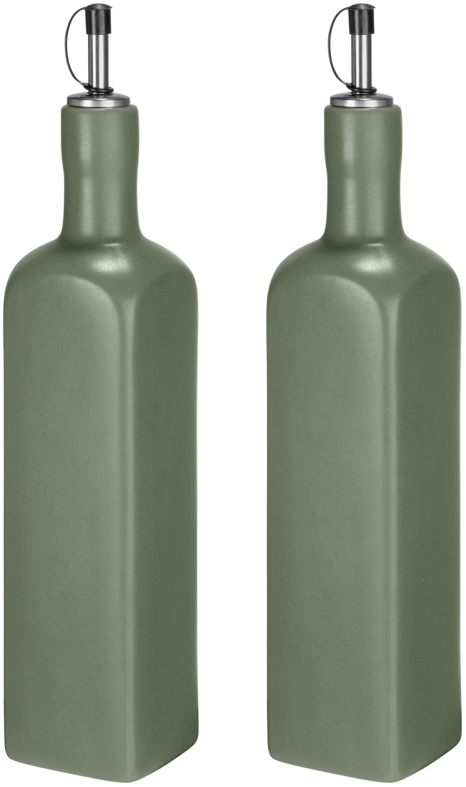 SCHÖNER WOHNEN-Kollektion Ölspender "OLIVIA" Öl- & Essigspender, Ölkaraffe aus Keramik, Edelstahl-Ausgießer, 600 ml