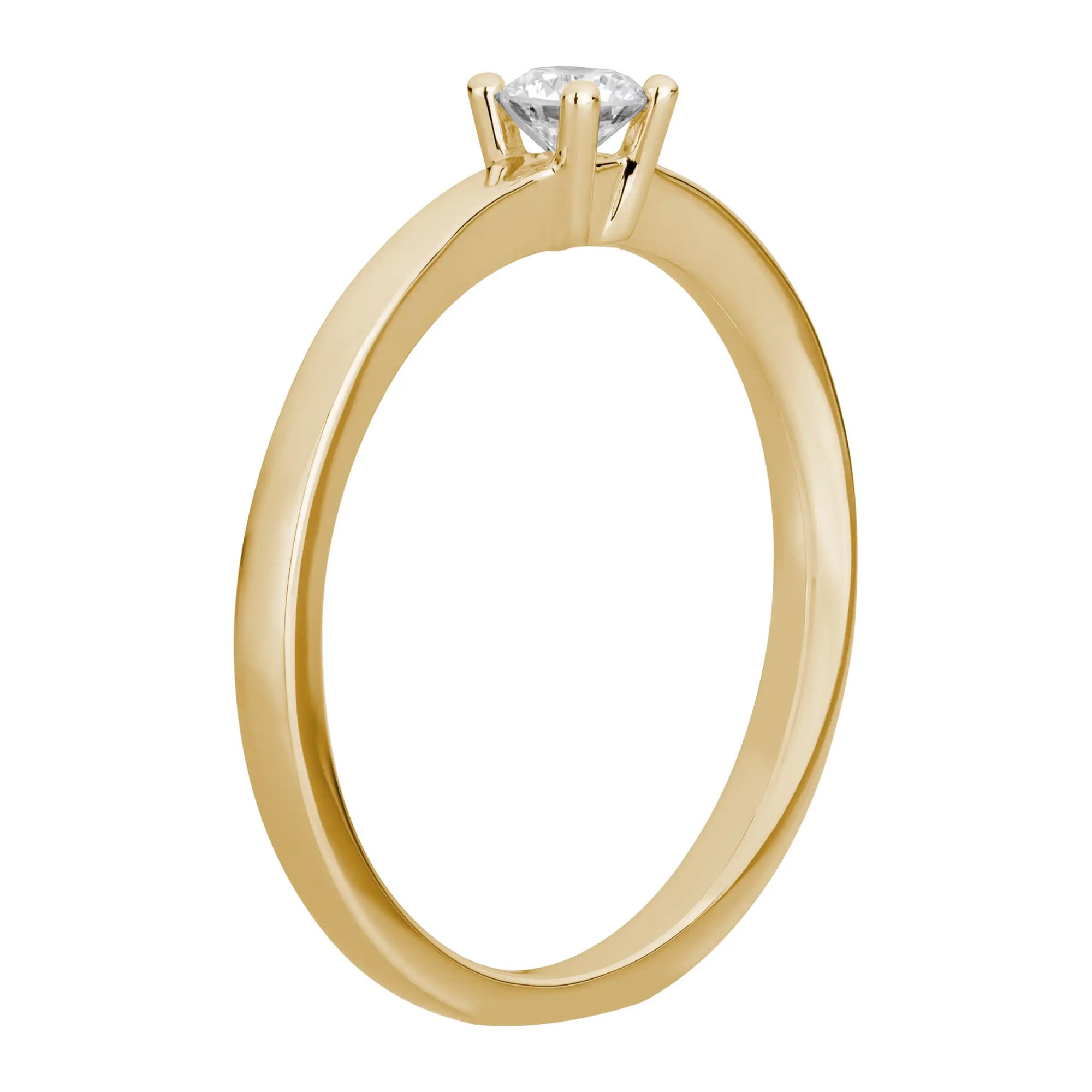 LYOMI Fingerring »585/- Gelbgold 1 synth. Diam. 0,20 ct.«